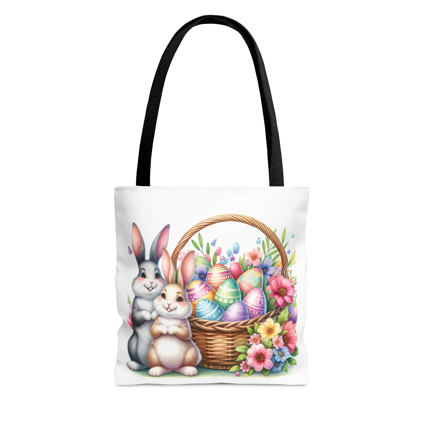 Tote Bag, Easter Rabbits with Basket, Tote bag