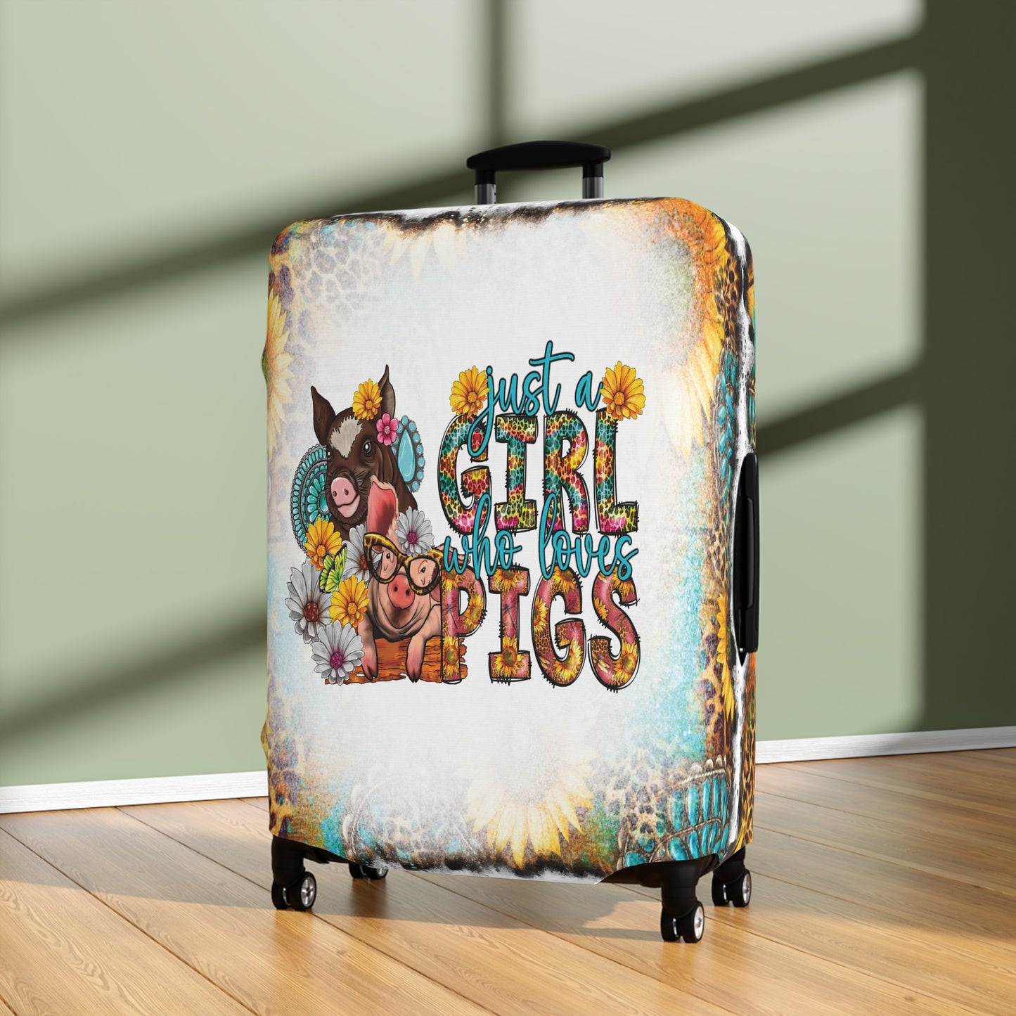 Luggage Cover, Country and Western, Just a Girl who Loves Pigs, awd-1012