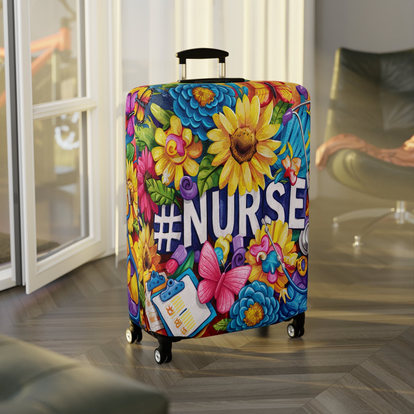 Luggage Cover, Floral, Nurse, awd-1728