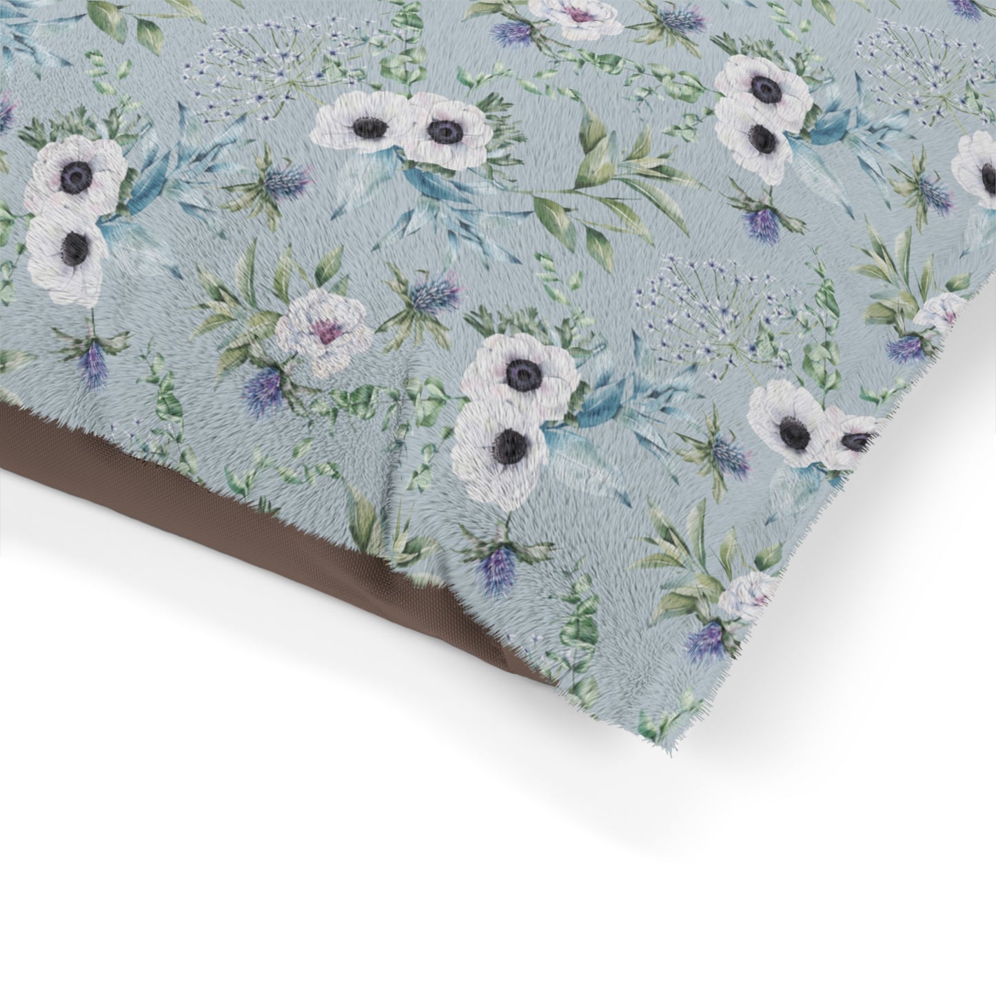 Luxury Pet Bed, feather soft fleece, Blue Scottish Floral