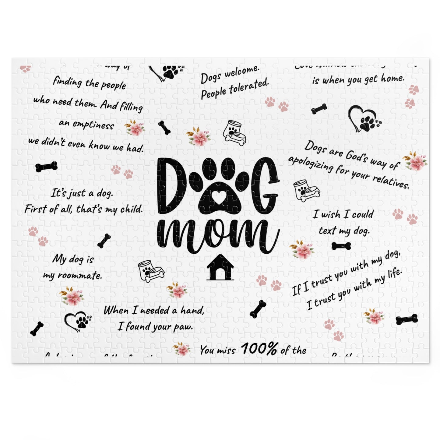 Jigsaw Puzzle, Dog Mom, Personalised/Non-Personalised (30, 110, 252, 500,1000-Piece)