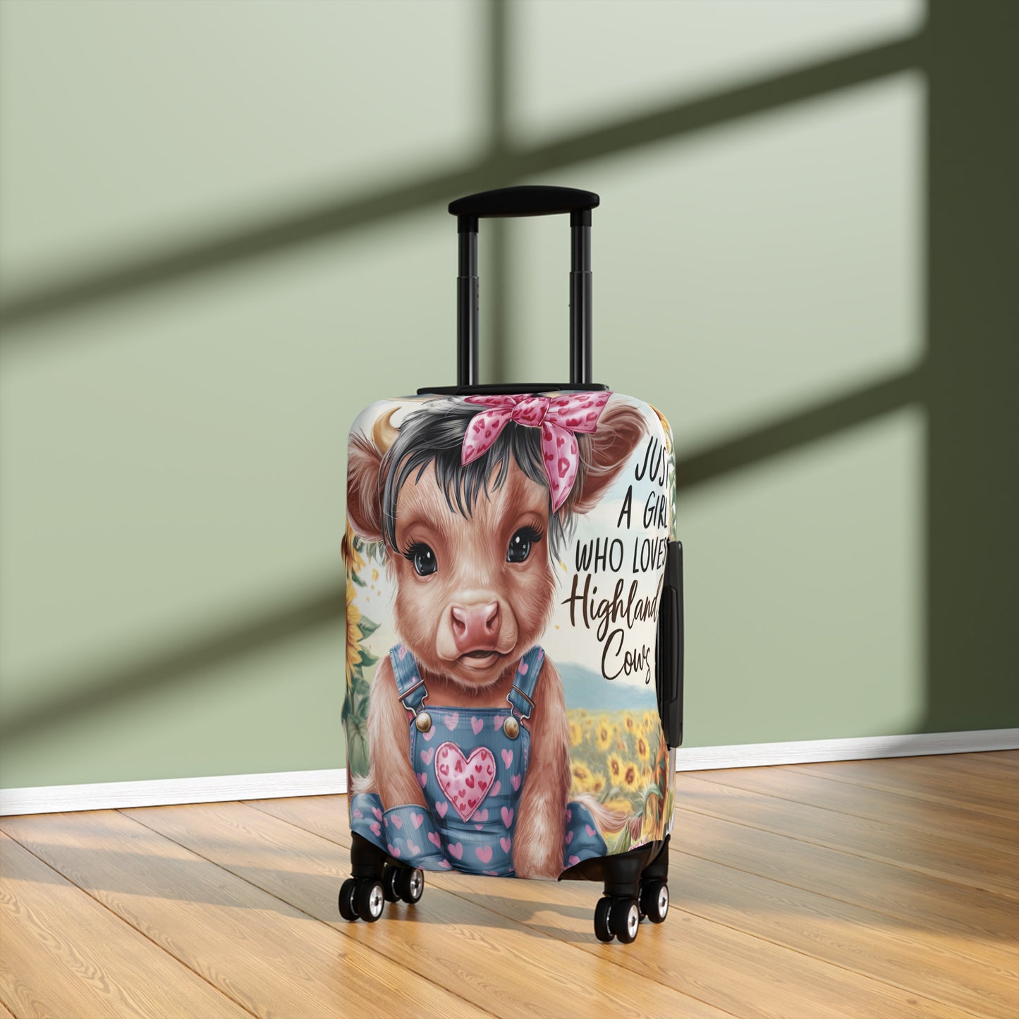 Luggage Cover, Just a Girl who Loves Highland Cows, awd-3092