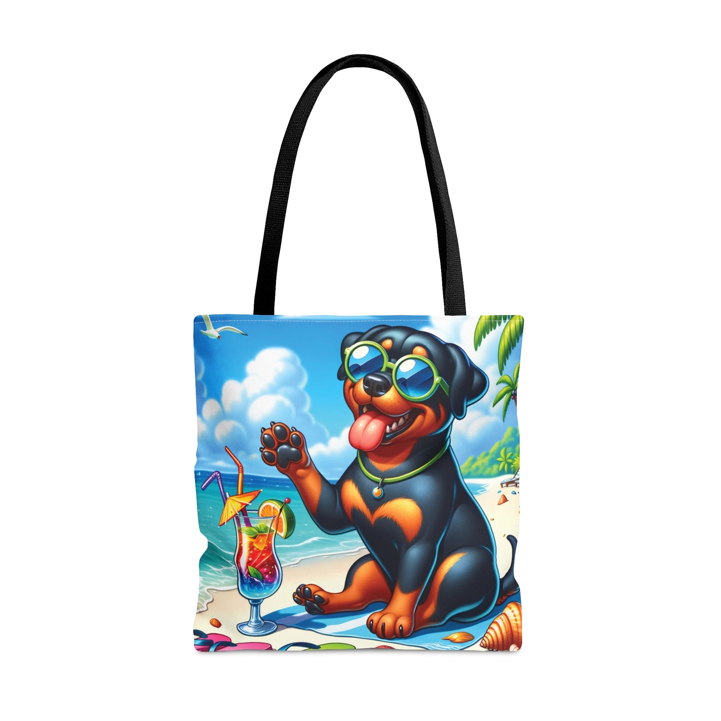 Tote Bag, Dog on Beach, Rottweiler, Tote bag, awd-1237