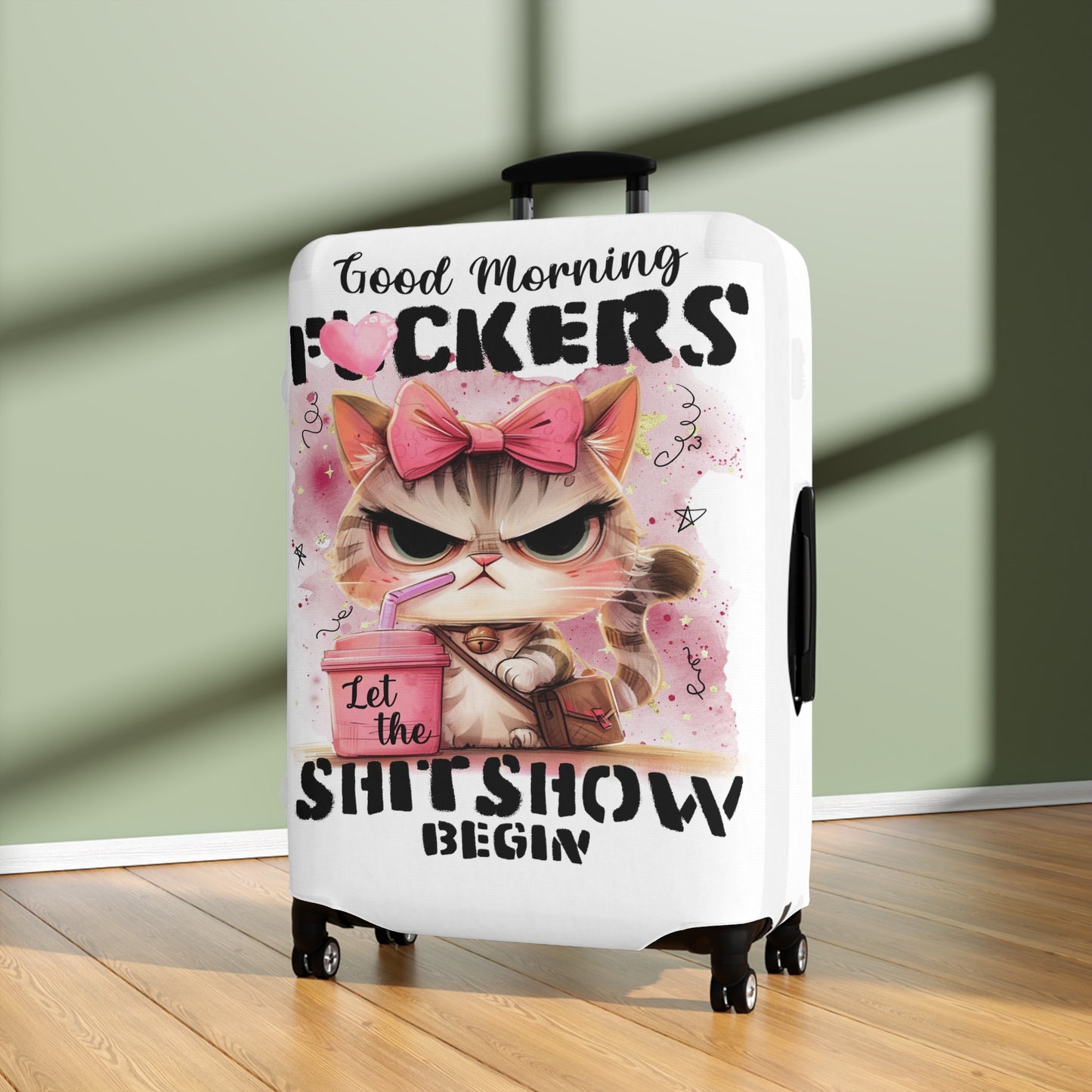 Luggage Cover, Cat, Funny Quote, awd-4013