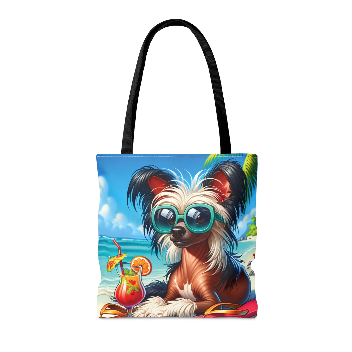 Tote Bag, Dog on Beach, Chinese Crested, Tote bag, awd-1206