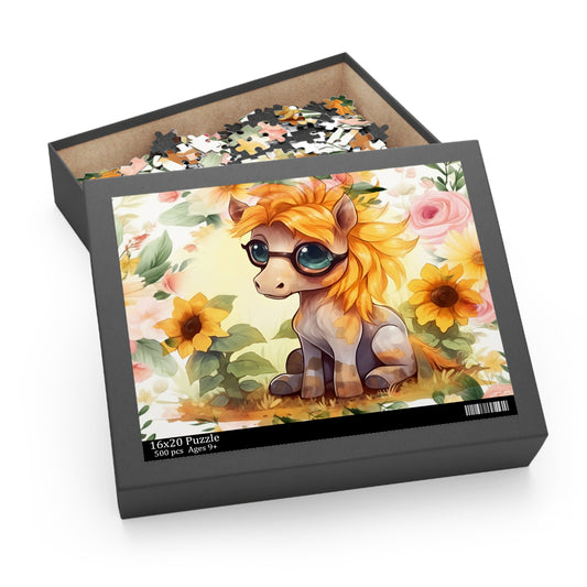 Puzzle, Donkey, Sunflowers (120, 252, 500-Piece) awd-656