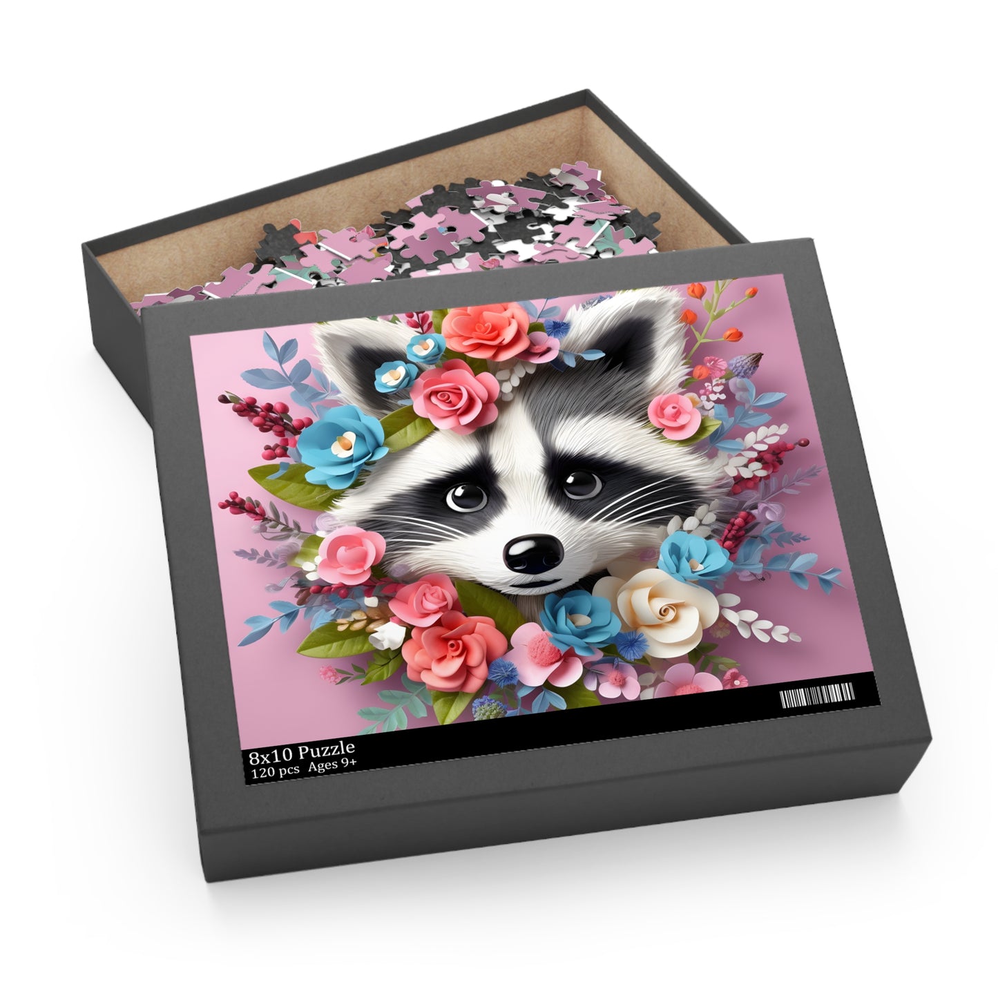 Personalised/Non-Personalised Puzzle, Racoon (120, 252, 500-Piece)