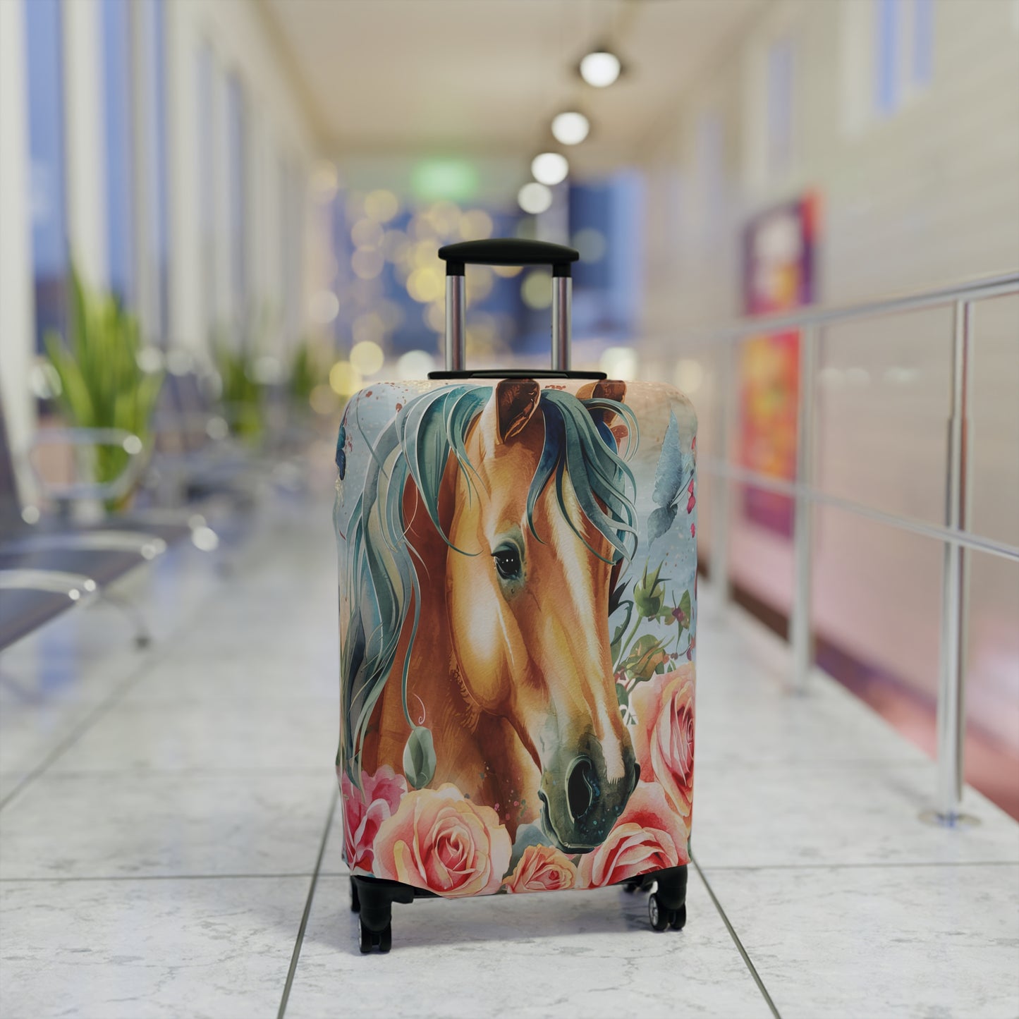 Luggage Cover, Country and Western, Boho Floral Horse, awd-1720