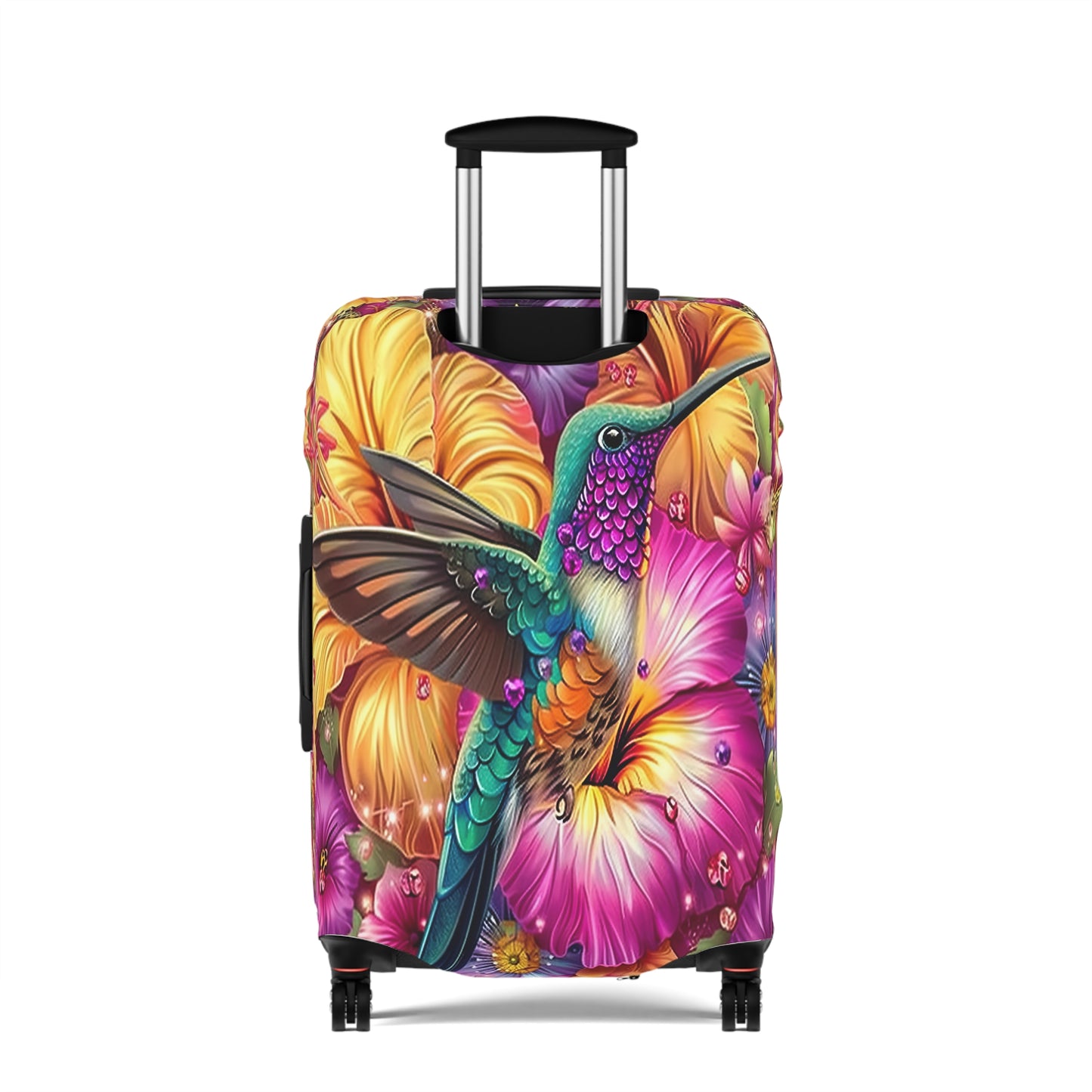 Luggage Cover, Floral Hummingbird, awd-3098