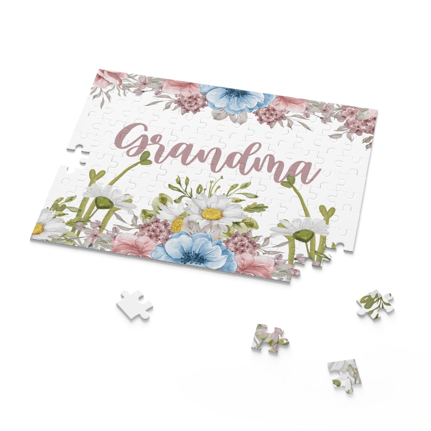 Personalised/Non-Personalised Puzzle, Floral, Grandma (120, 252, 500-Piece)