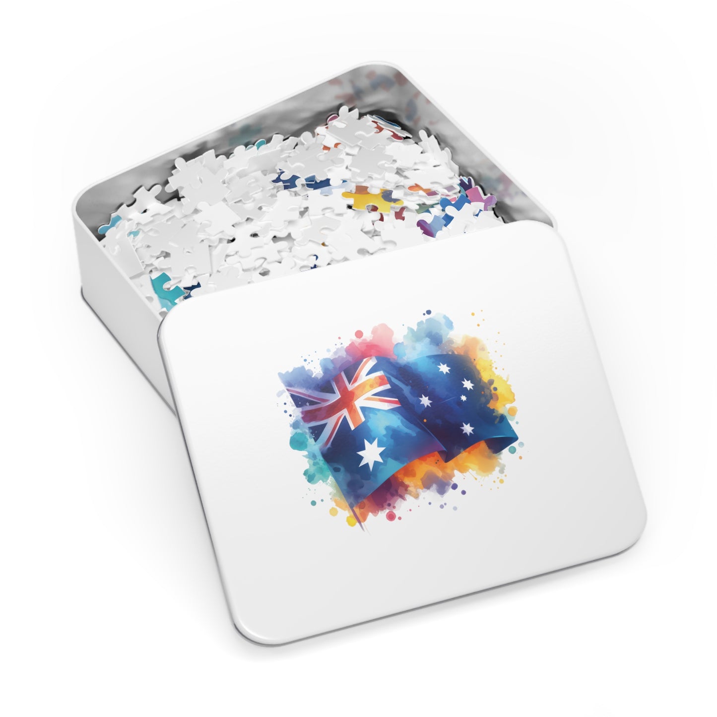 Jigsaw Puzzle in Tin, Australian Flag, Personalised/Non-Personalised, awd-1336 (30, 110, 252, 500,1000-Piece)