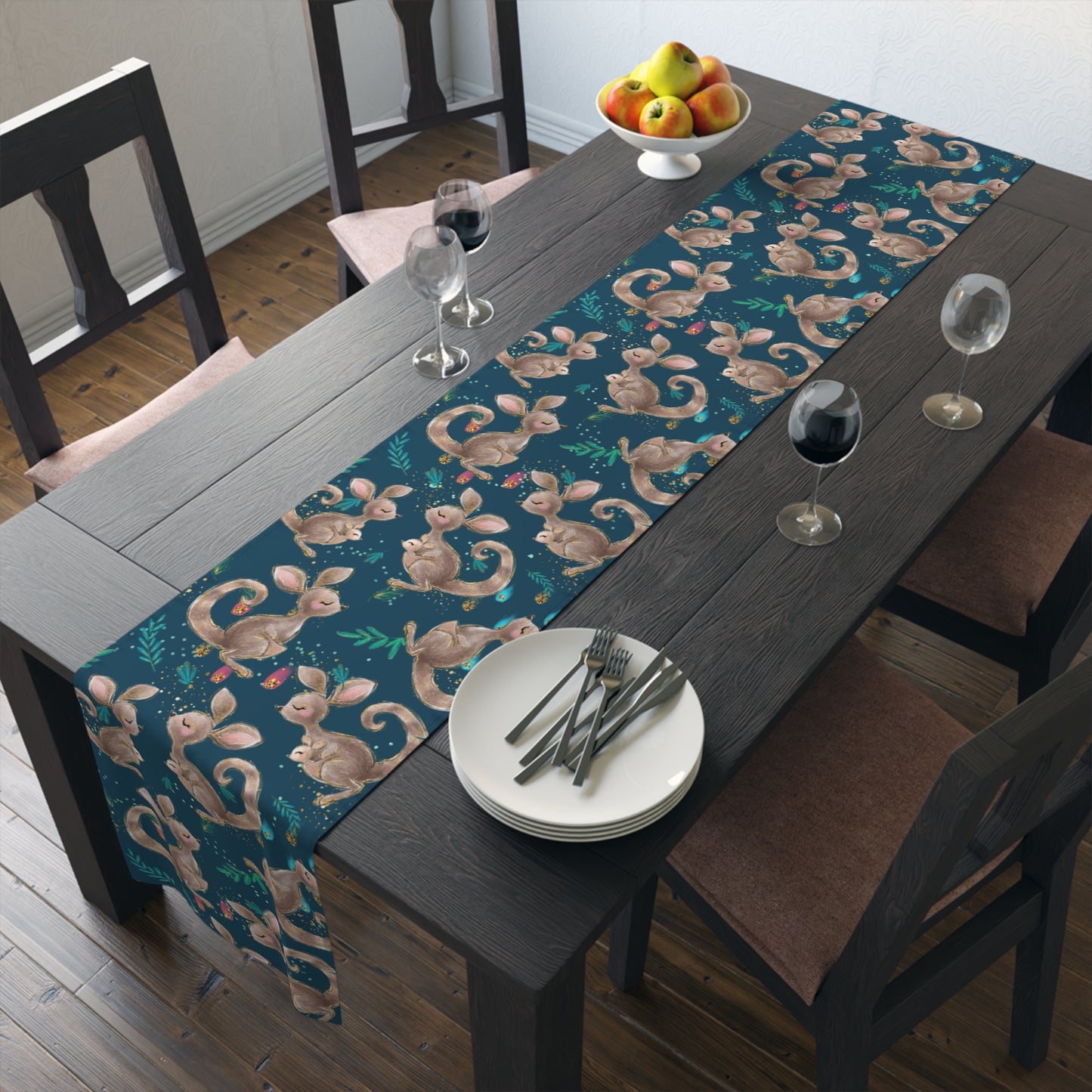 Australian Kangaroos Table Runner, Cotton Twill and Poly Available