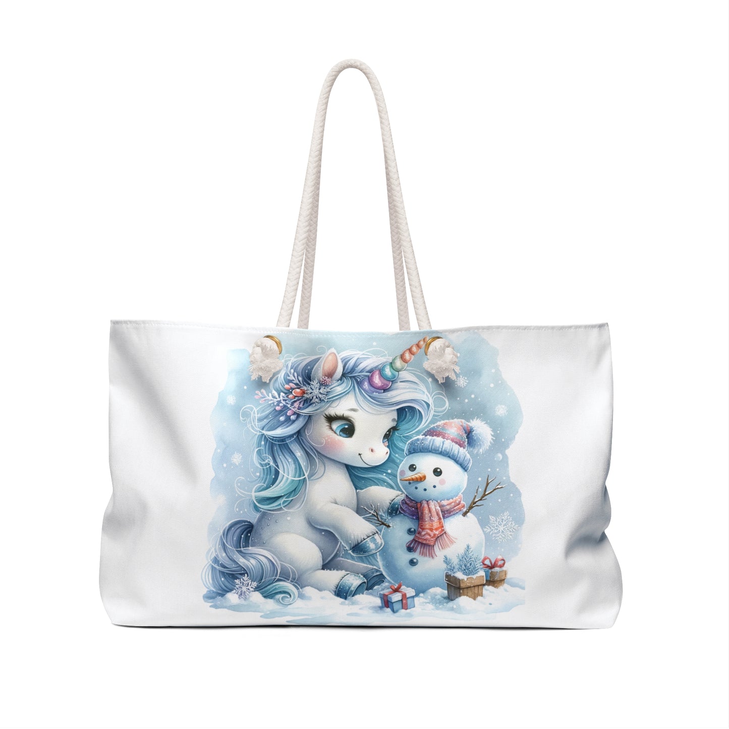 Personalised/Non-Personalised Weekender Bag, Unicorn, Large Weekender Bag, Beach Bag, Book Bag