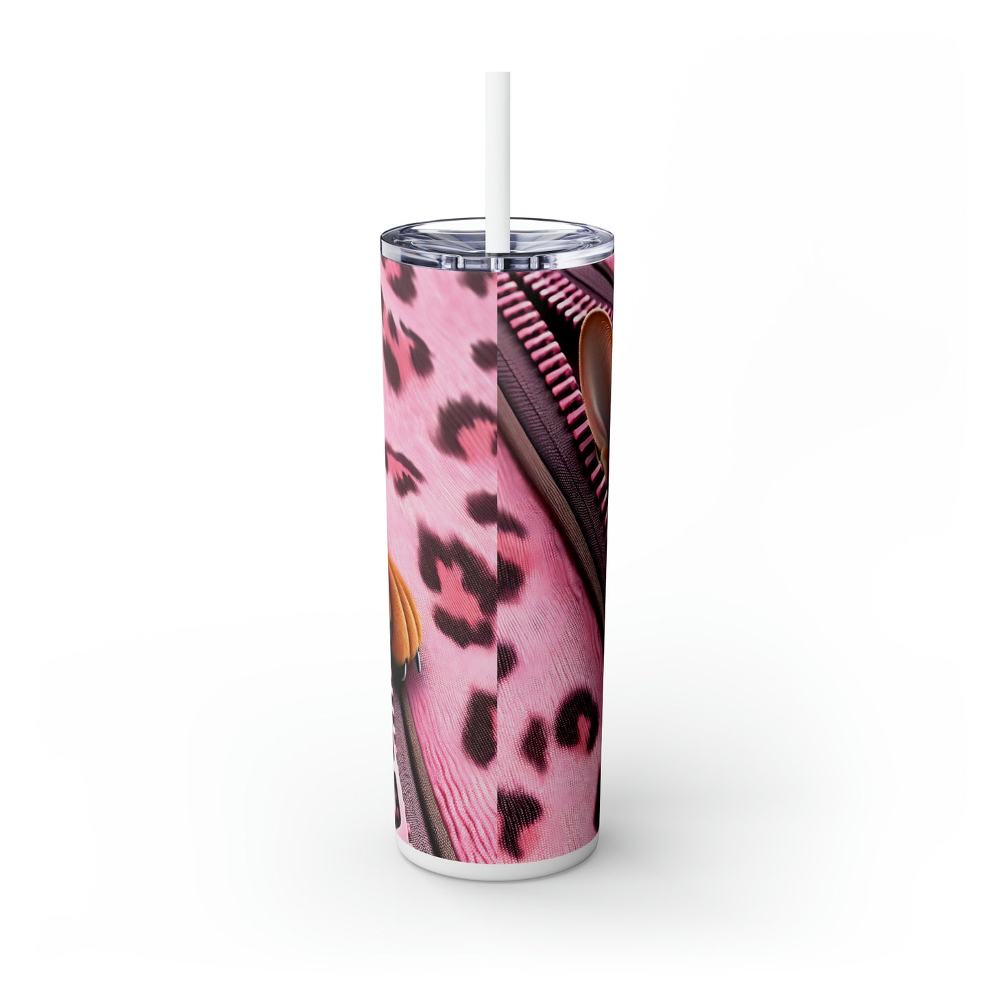 Skinny Tumbler with Straw, 20oz, Cat, Valentines Day, awd-741