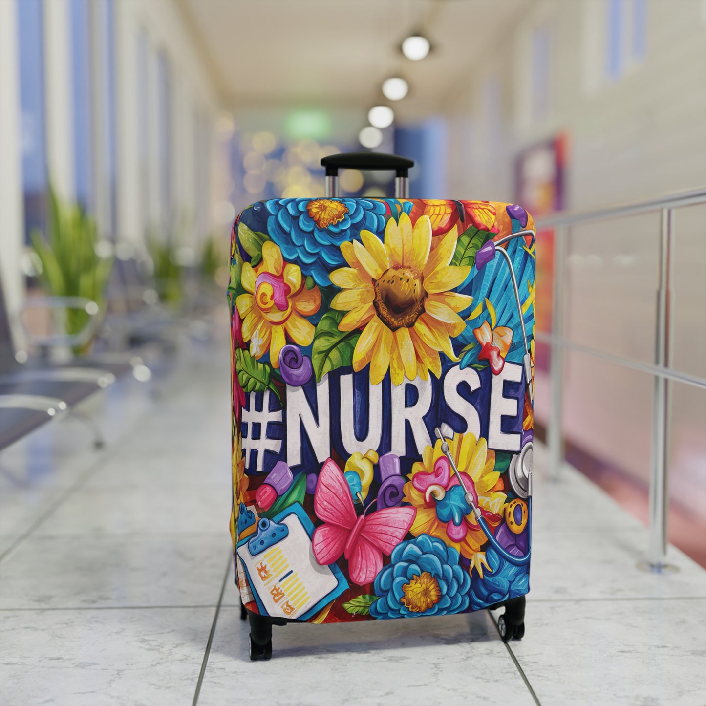 Luggage Cover, Floral, Nurse, awd-1728