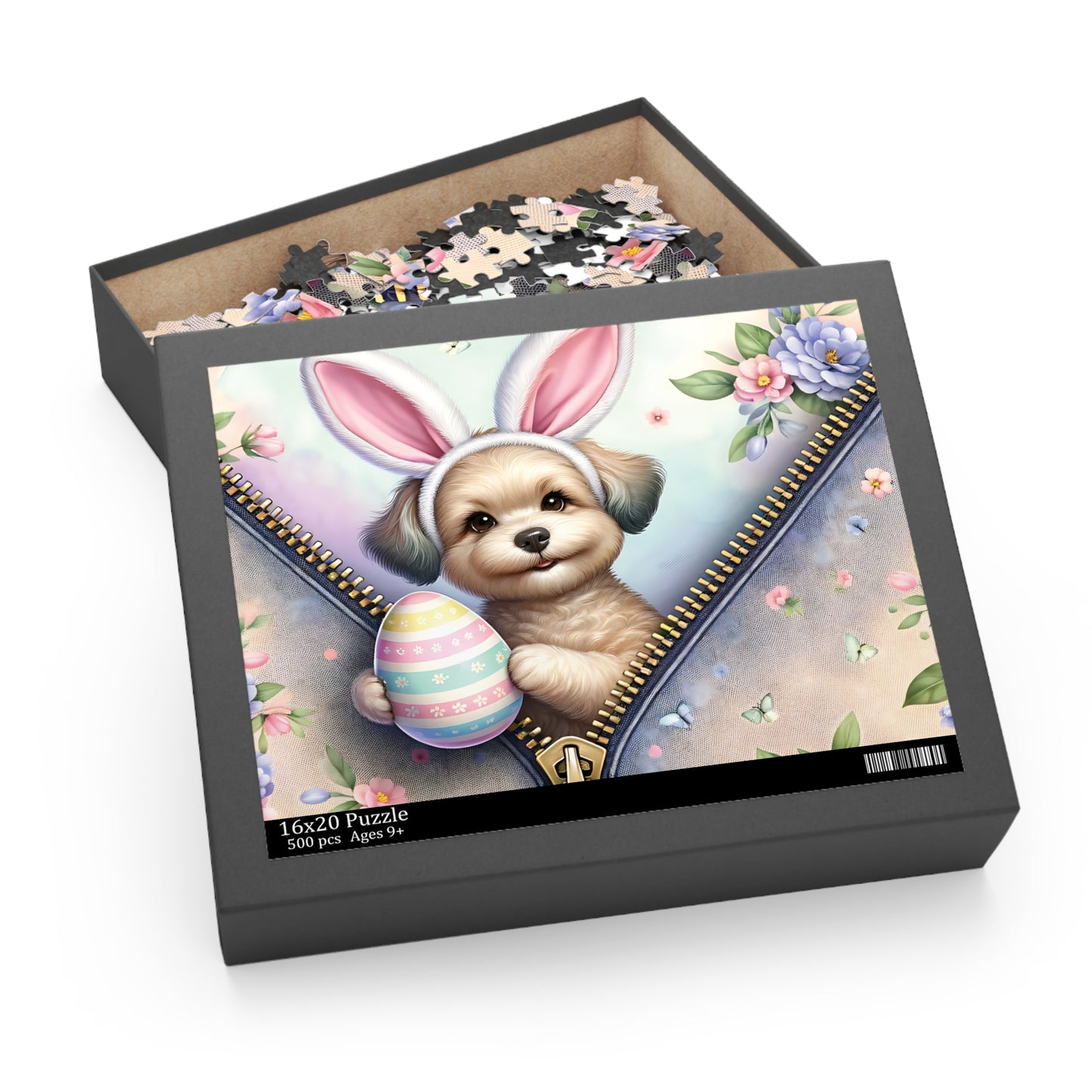 Personalised/Non-Personalised Puzzle, Easter, Dog with Bunny ears (120, 252, 500-Piece)