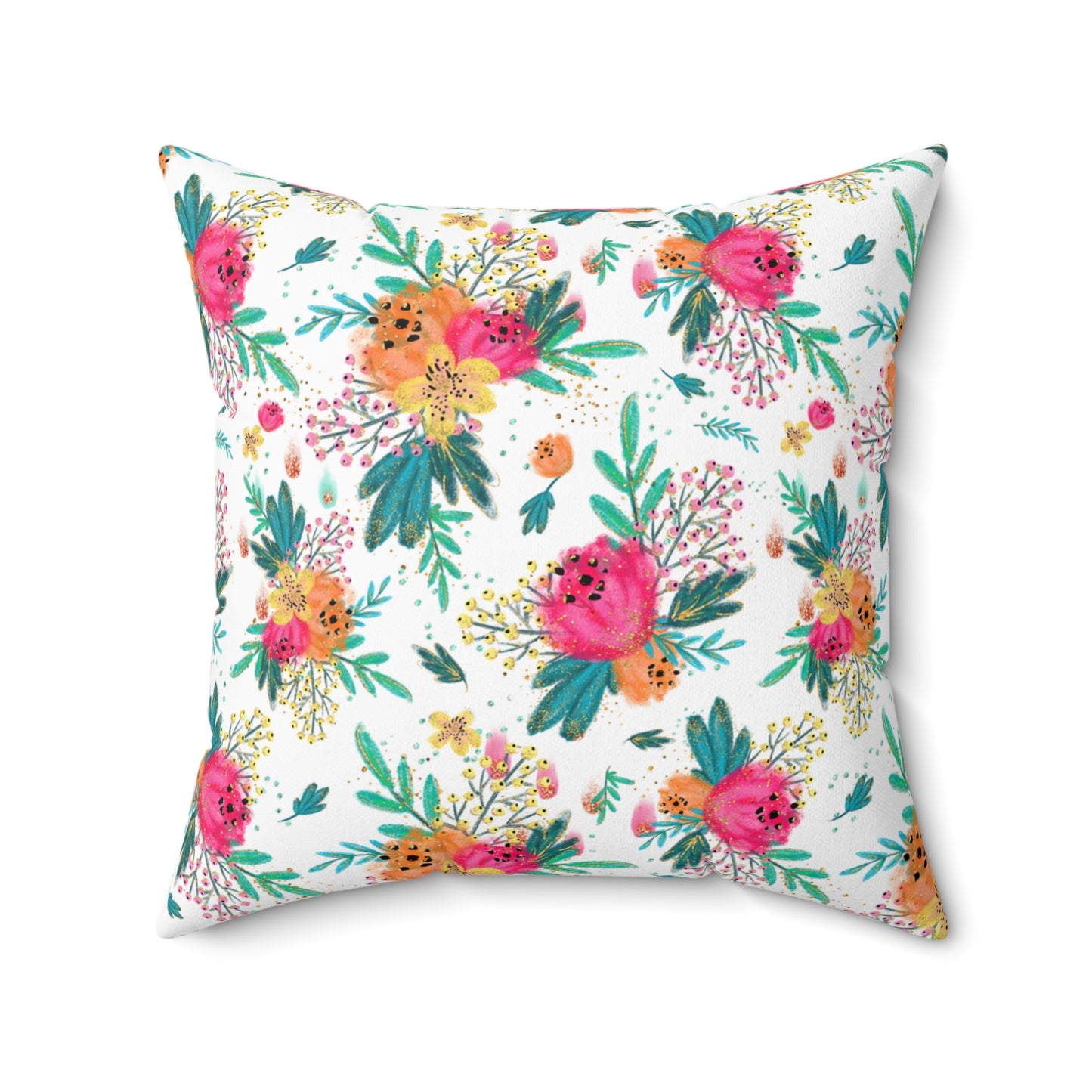 Spun Polyester Square Pillow, Australian Floral Cushion