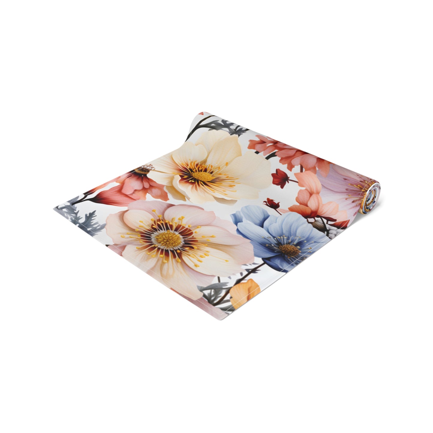 Floral Table Runner, Cotton Twill and Poly Available