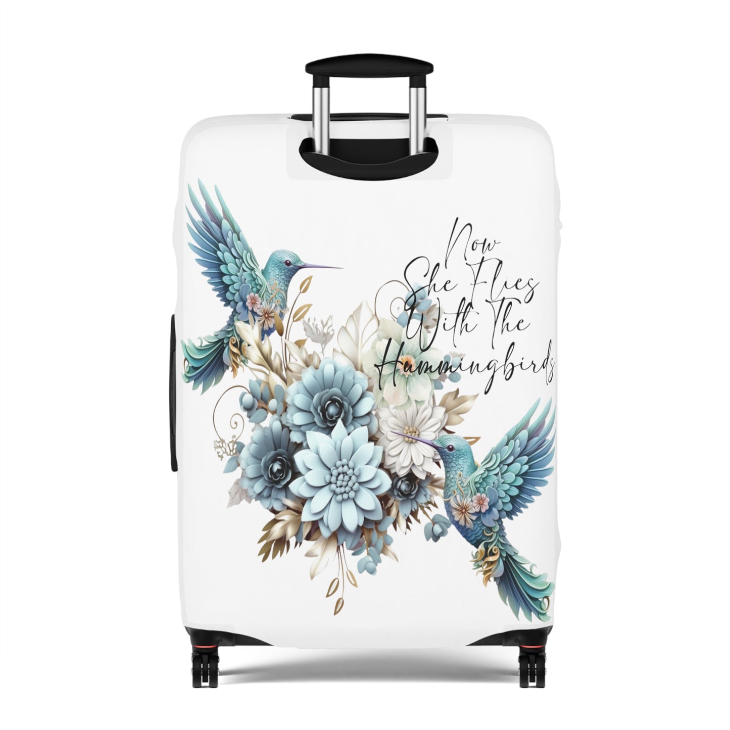 Luggage Cover, Hummingbird, Now she flies with Hummingbirds, awd-1468