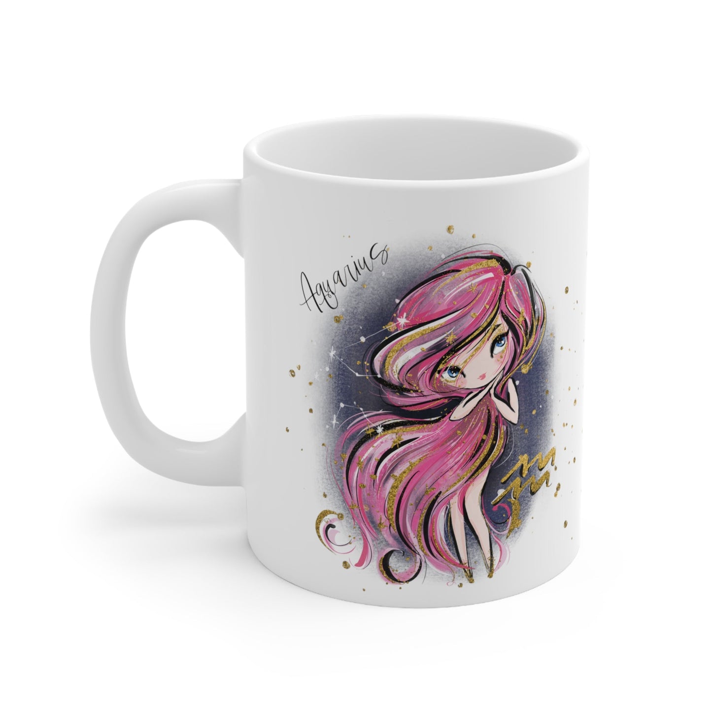 Zodiac Sign, Aquarius, Ceramic Mug 11oz - Personalised/Non Personalised