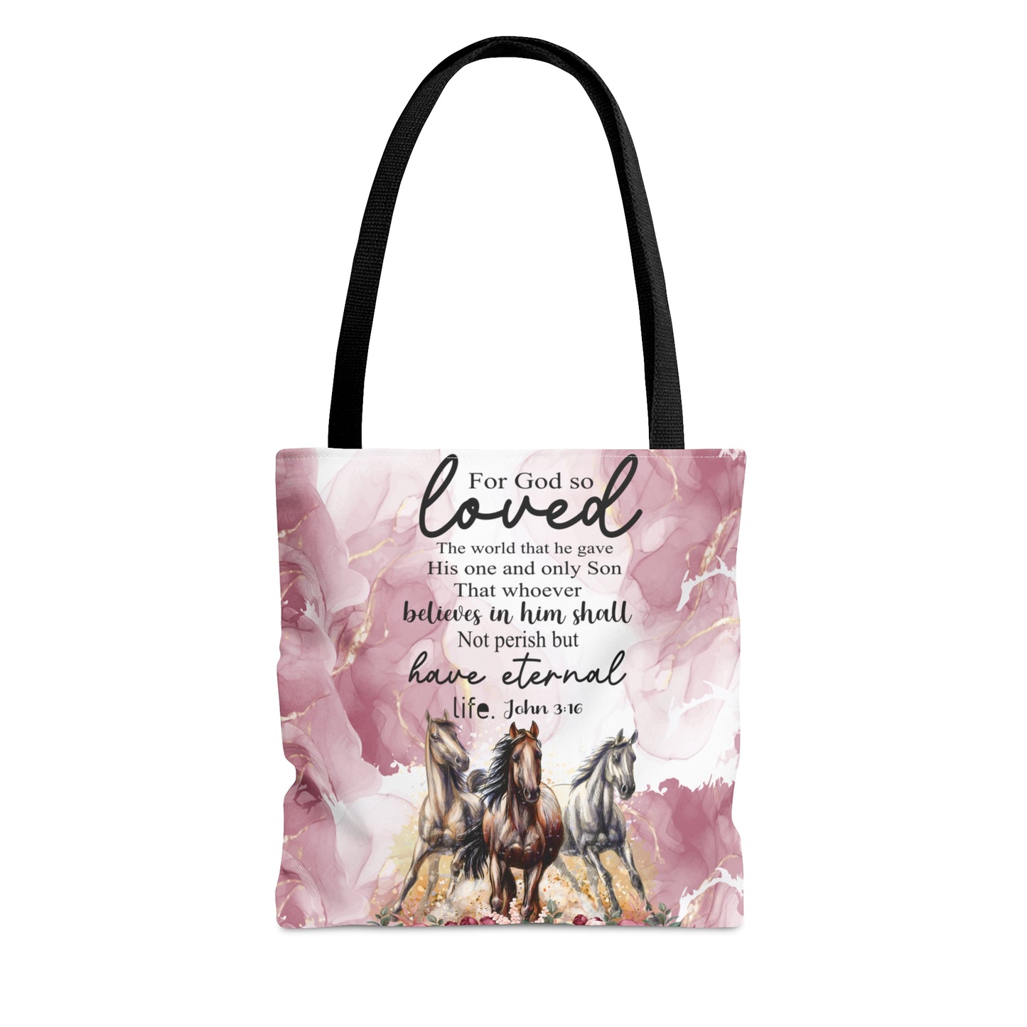 Tote Bag, Horses, Bible Quote, Personalised/Non-Personalised Tote bag