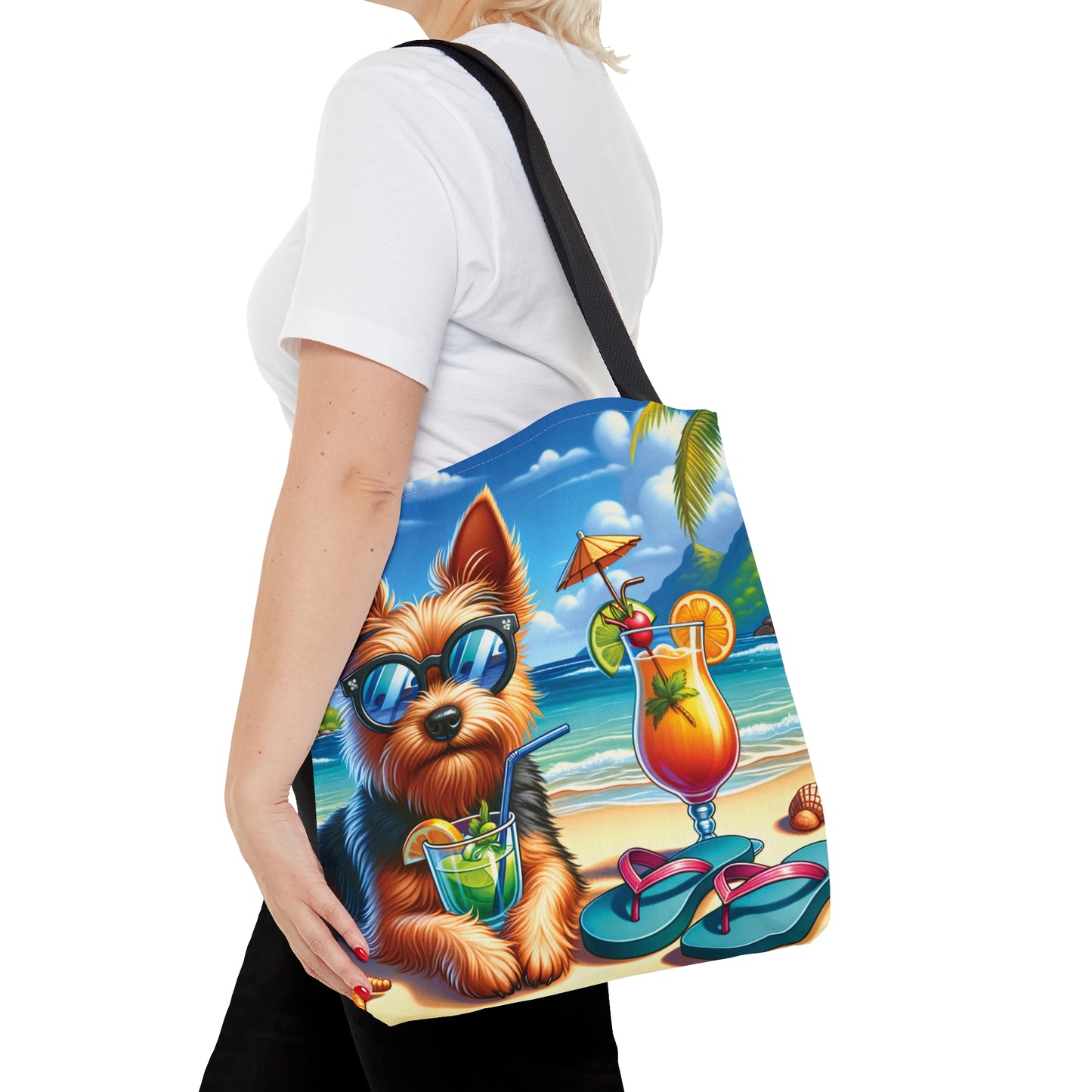 Tote Bag, Dog on Beach, Australian Terrier, Tote bag, awd-1112