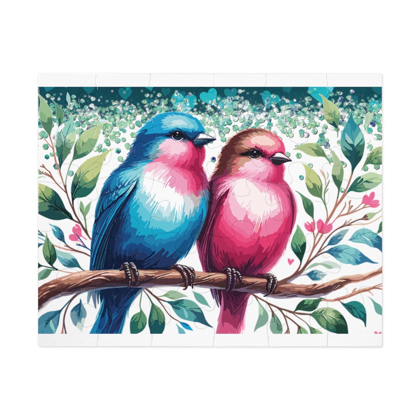 Puzzle, Love Birds, Personalised/Non-Personalised (30, 110, 252, 500,1000-Piece) awd-640