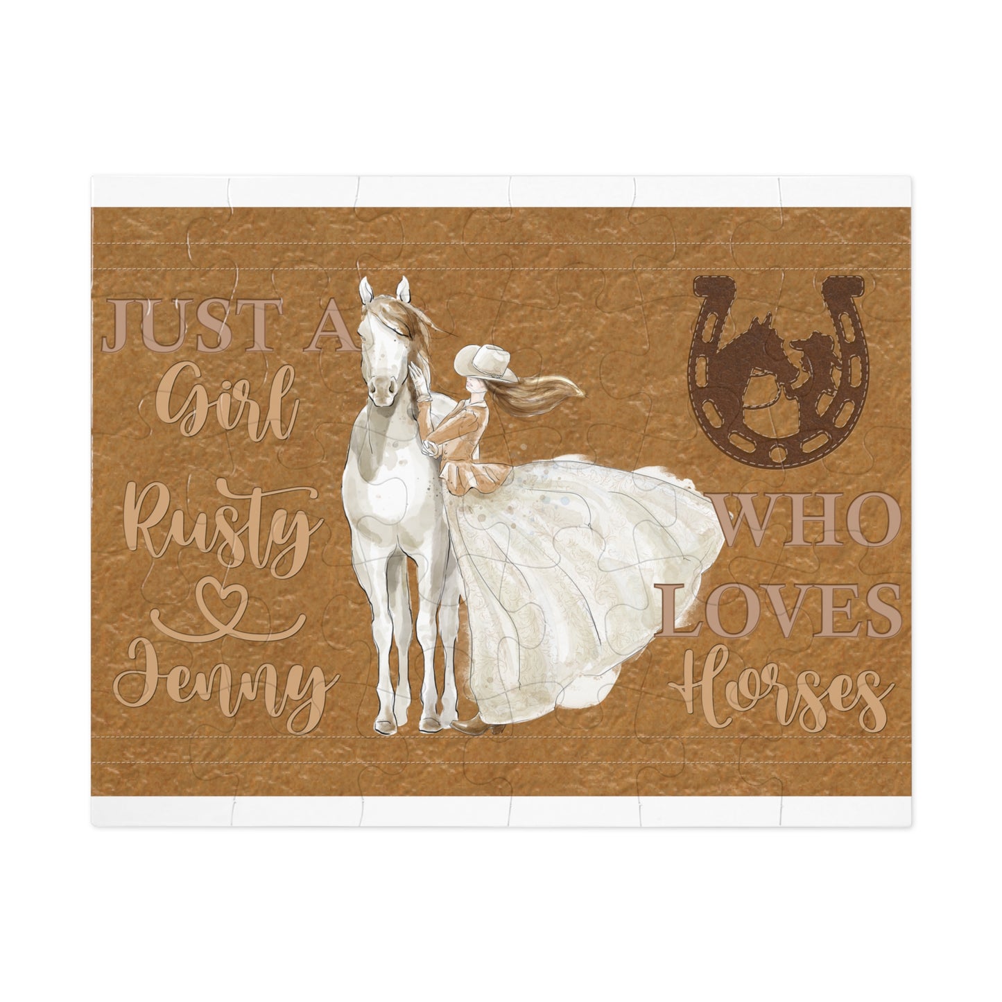 Jigsaw Puzzle, Just a Girl Who Loves Horses, Personalised/Non-Personalised (30, 110, 252, 500,1000-Piece)