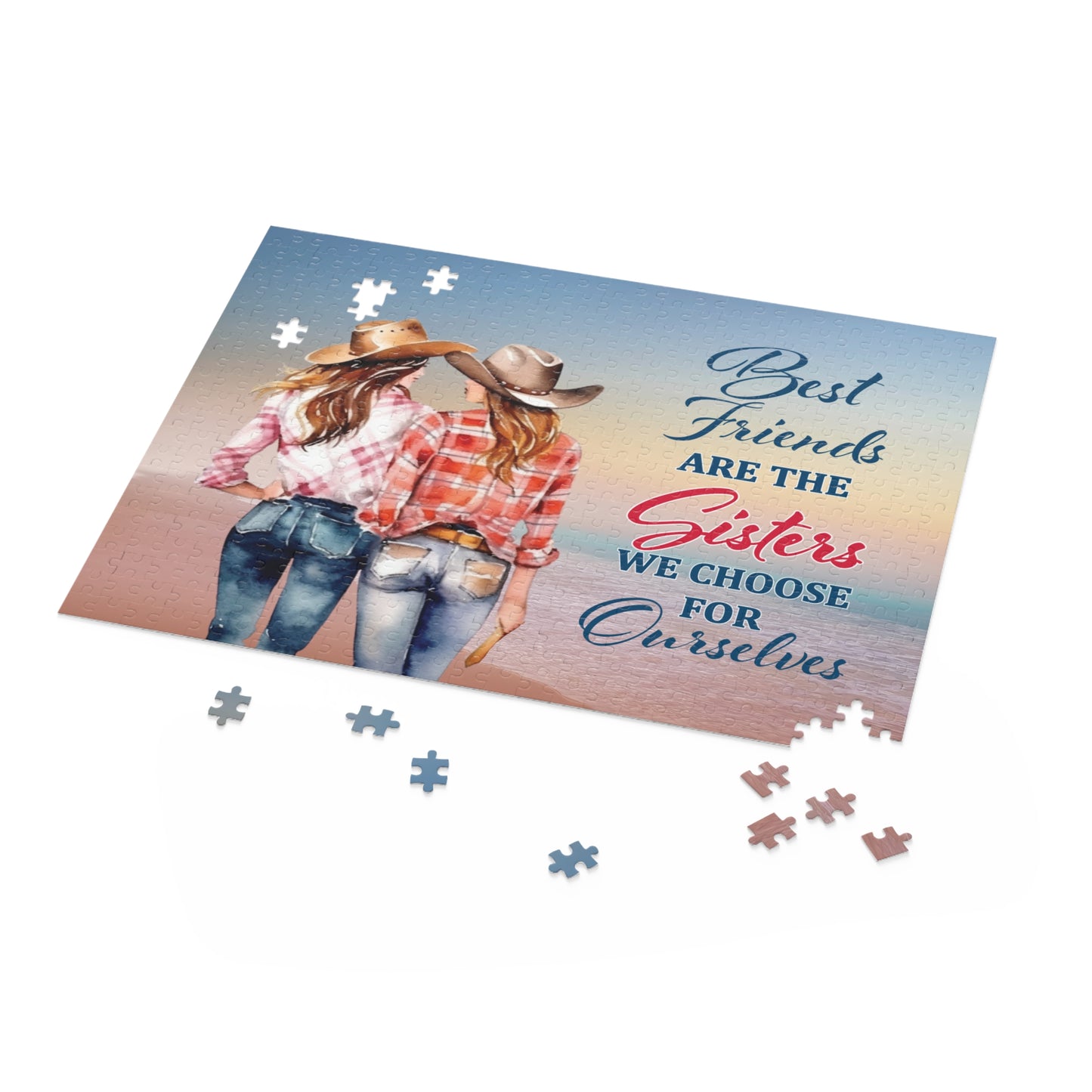 Personalised/Non-Personalised Puzzle, Country & Western, Best Friends (120, 252, 500-Piece)