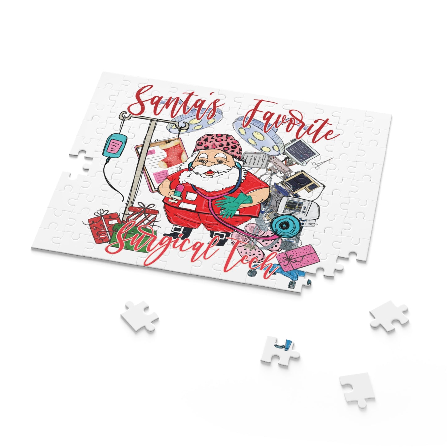 Personalised/Non-Personalised Puzzle, Santa's Favorite Surgical Tech (120, 252, 500-Piece)