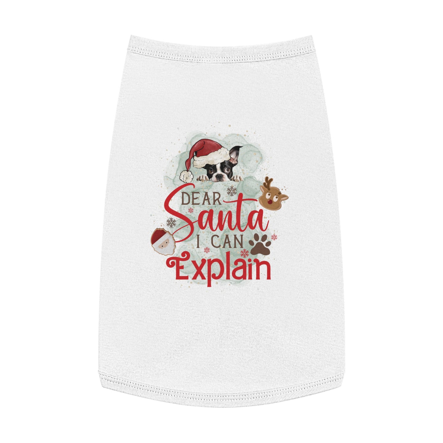 Pet Tank Top, Santa I Can Explain, Christmas Pet Tank Top