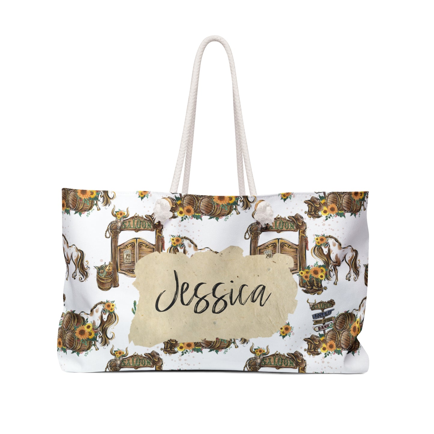 Personalised Weekender Bag, Western, Large Weekender Bag, Beach Bag