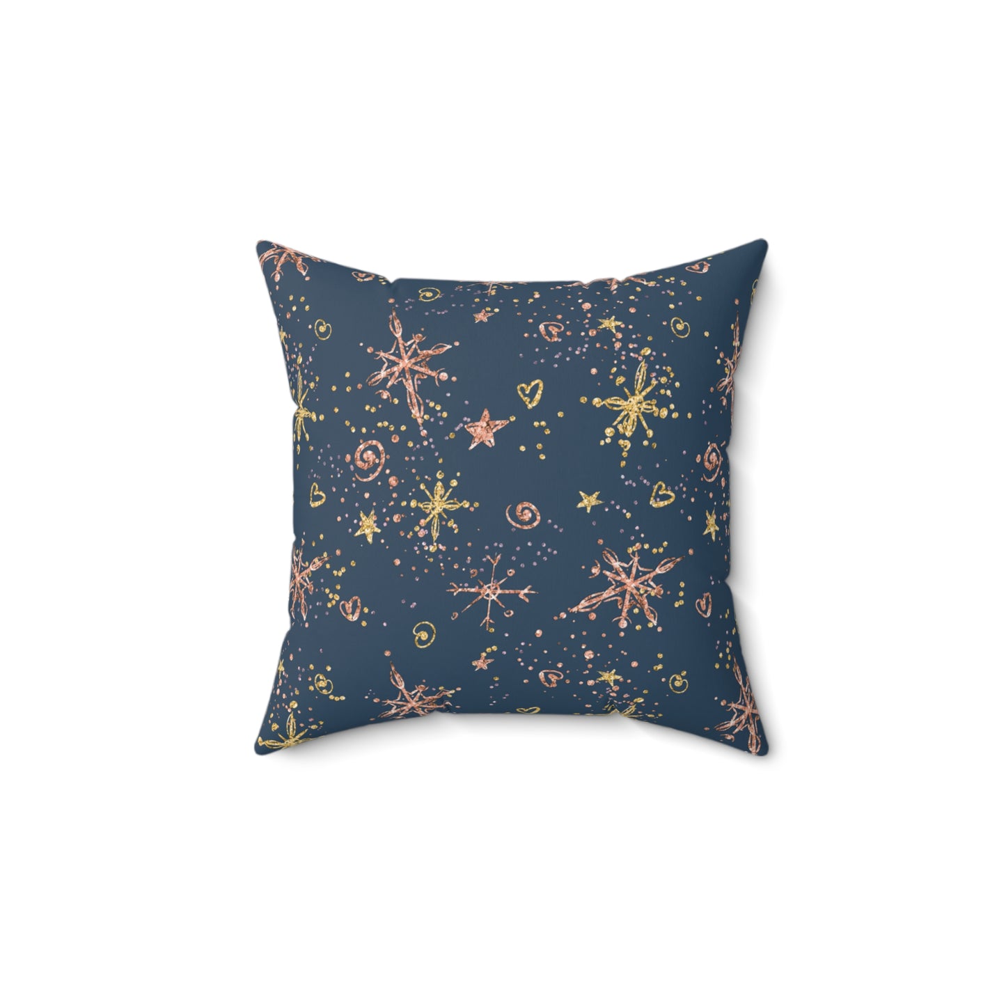 Spun Polyester Square Pillow, Christmas Stars Cushion