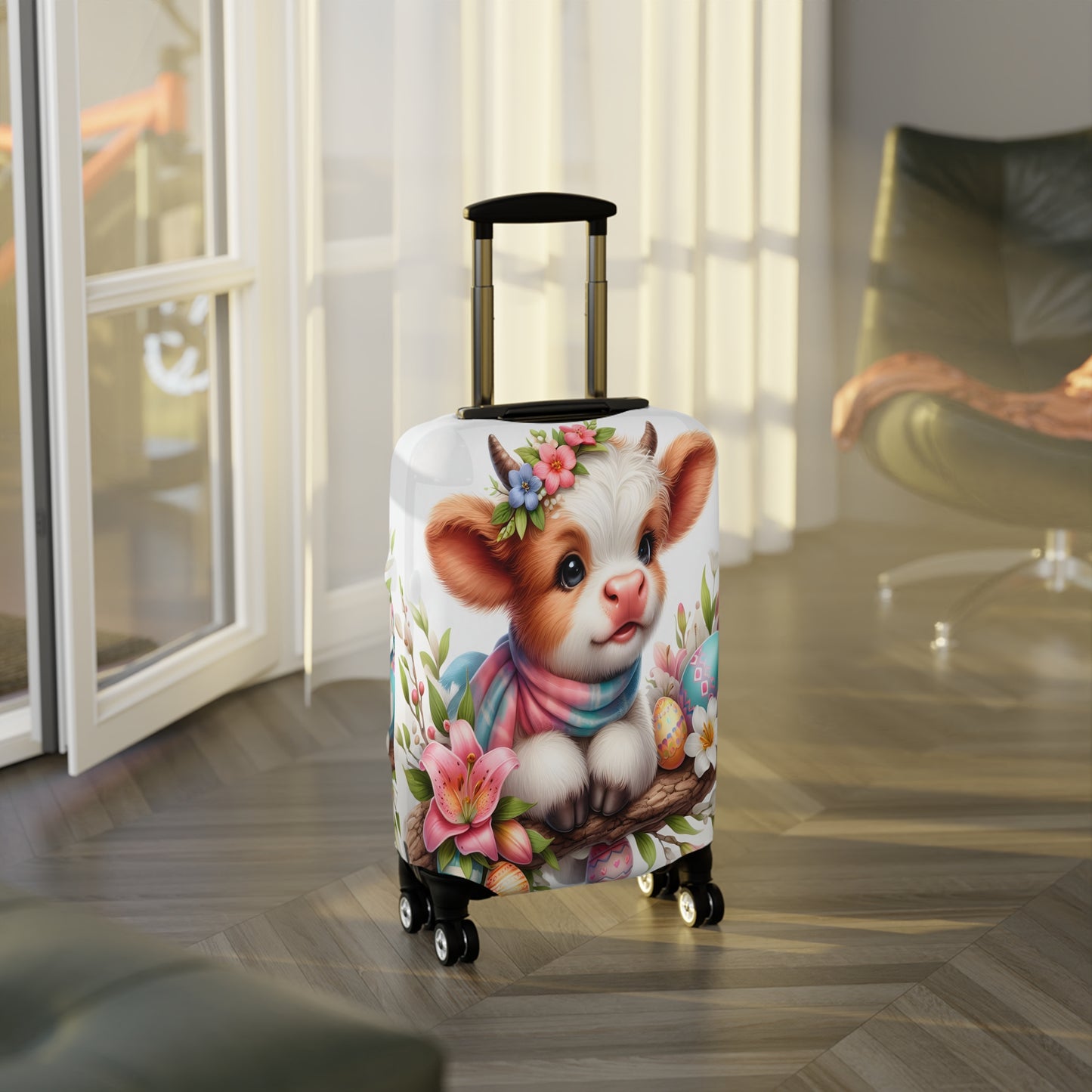 Luggage Cover, Easter, Highland Cow, awd-1632