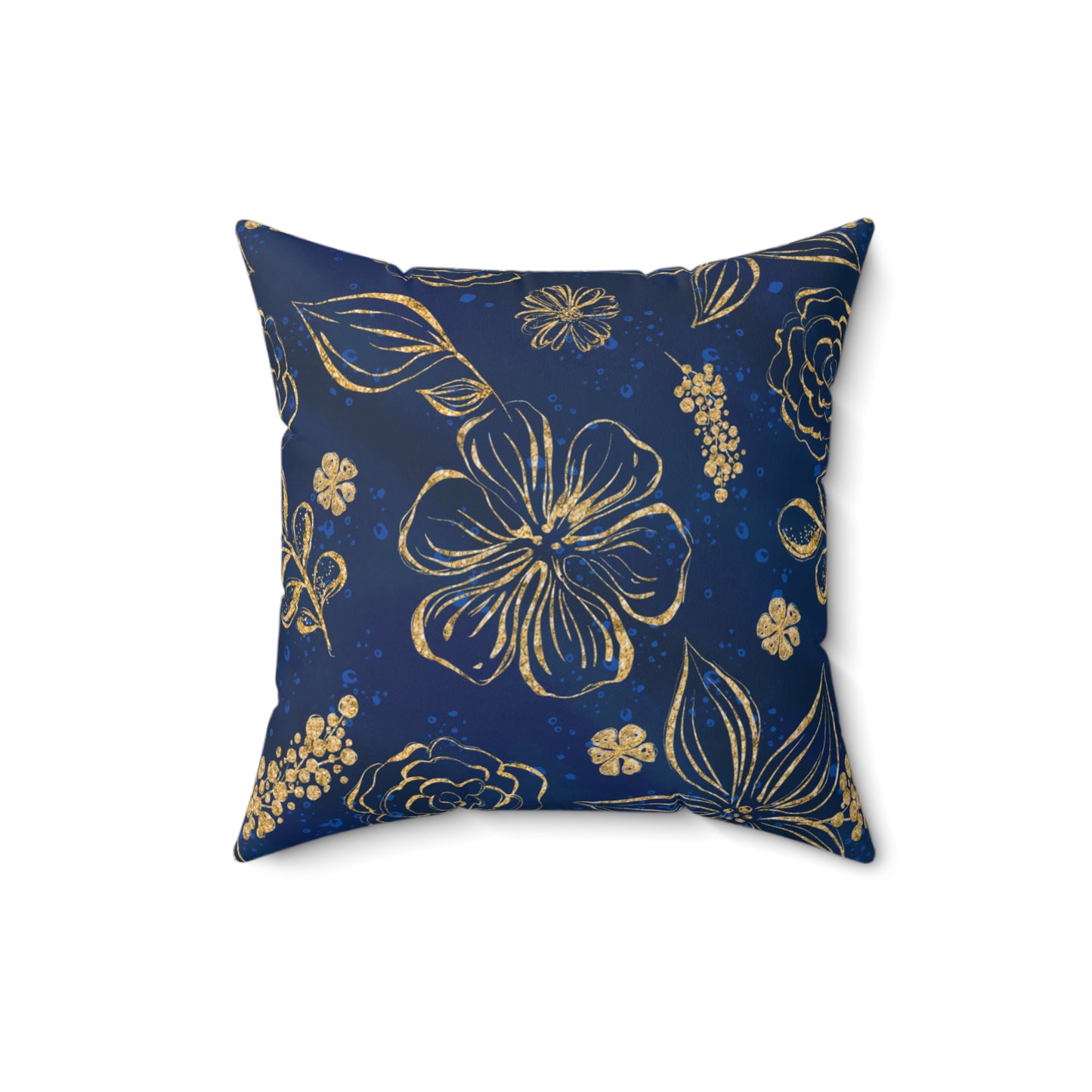 Spun Polyester Square Pillow, Floral Cushion