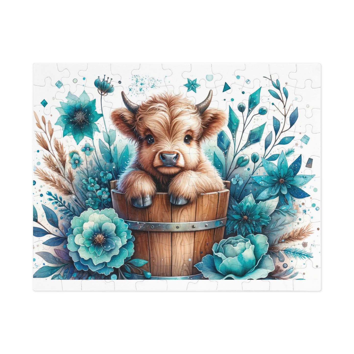 Jigsaw Puzzle, Highland Cow, Personalised/Non-Personalised (30, 110, 252, 500,1000-Piece)