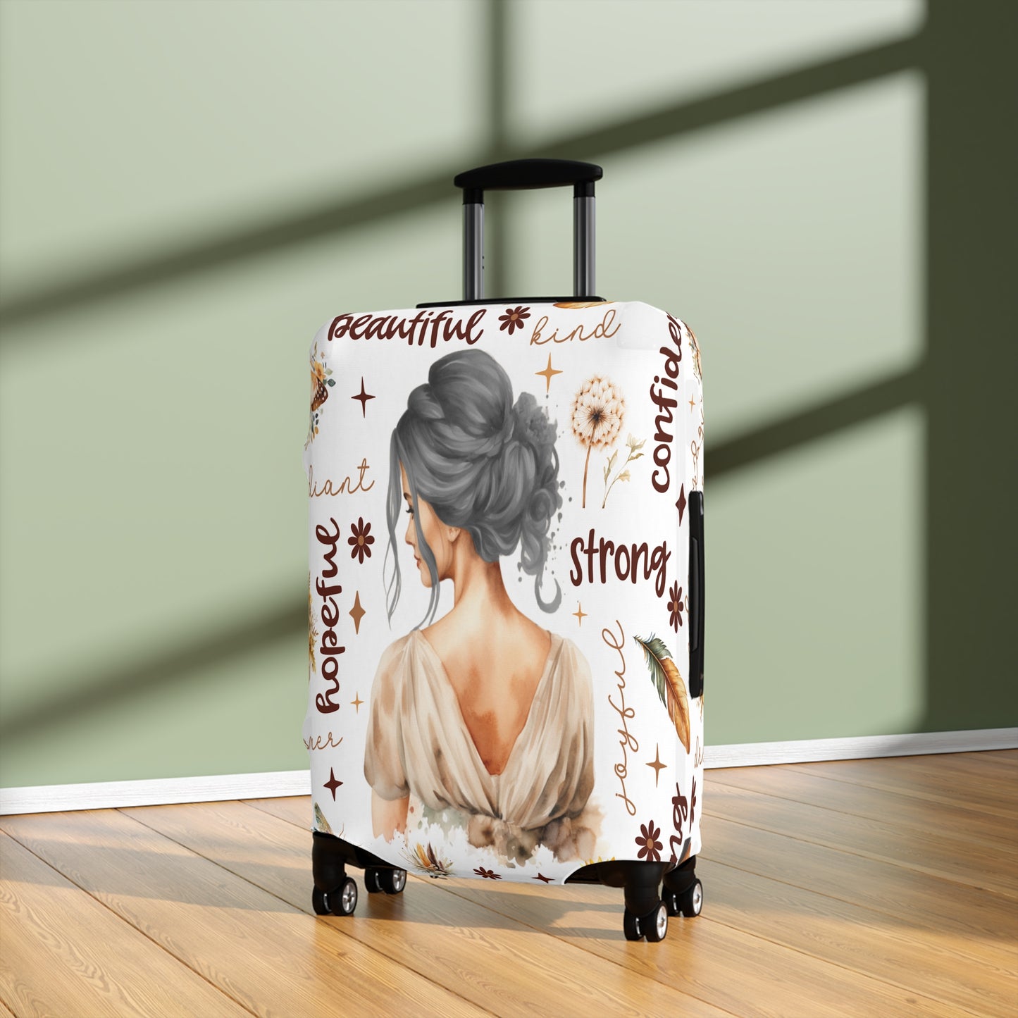 Luggage Cover, Affirmations, Grey Hair, awd-505