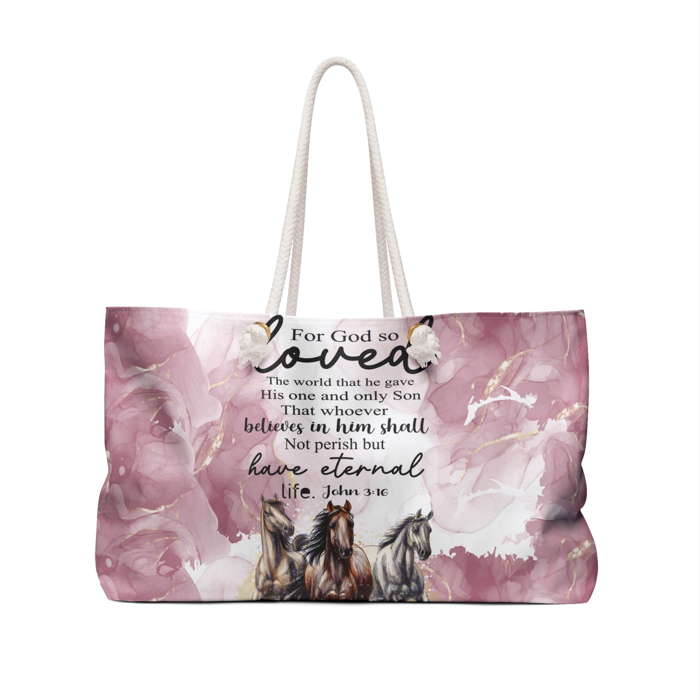 Personalised/Non-Personalised Weekender Bag, Horse, Large Weekender Bag, Beach Bag, Book Bag