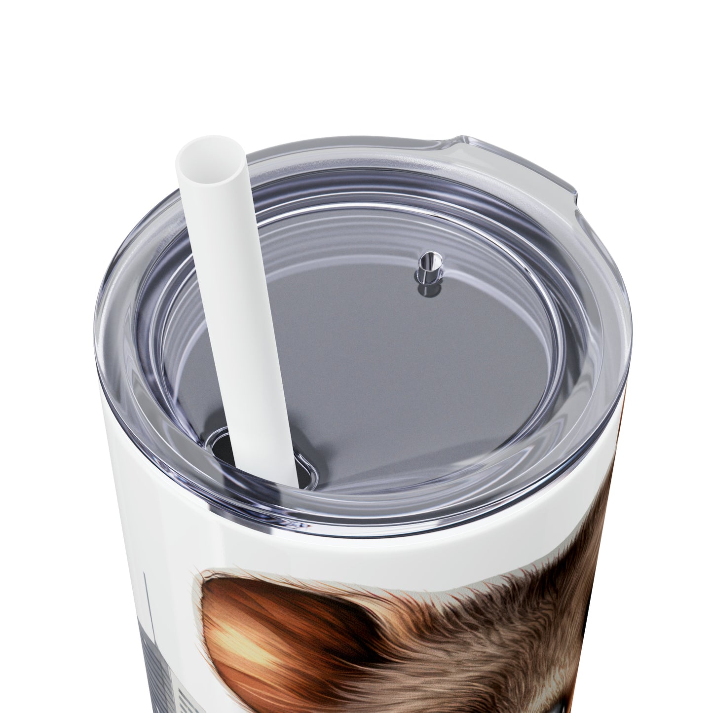 Skinny Tumbler with Straw, 20oz, Australian Animal, Quokka, Traveling, Taking Selfie, awd-1331