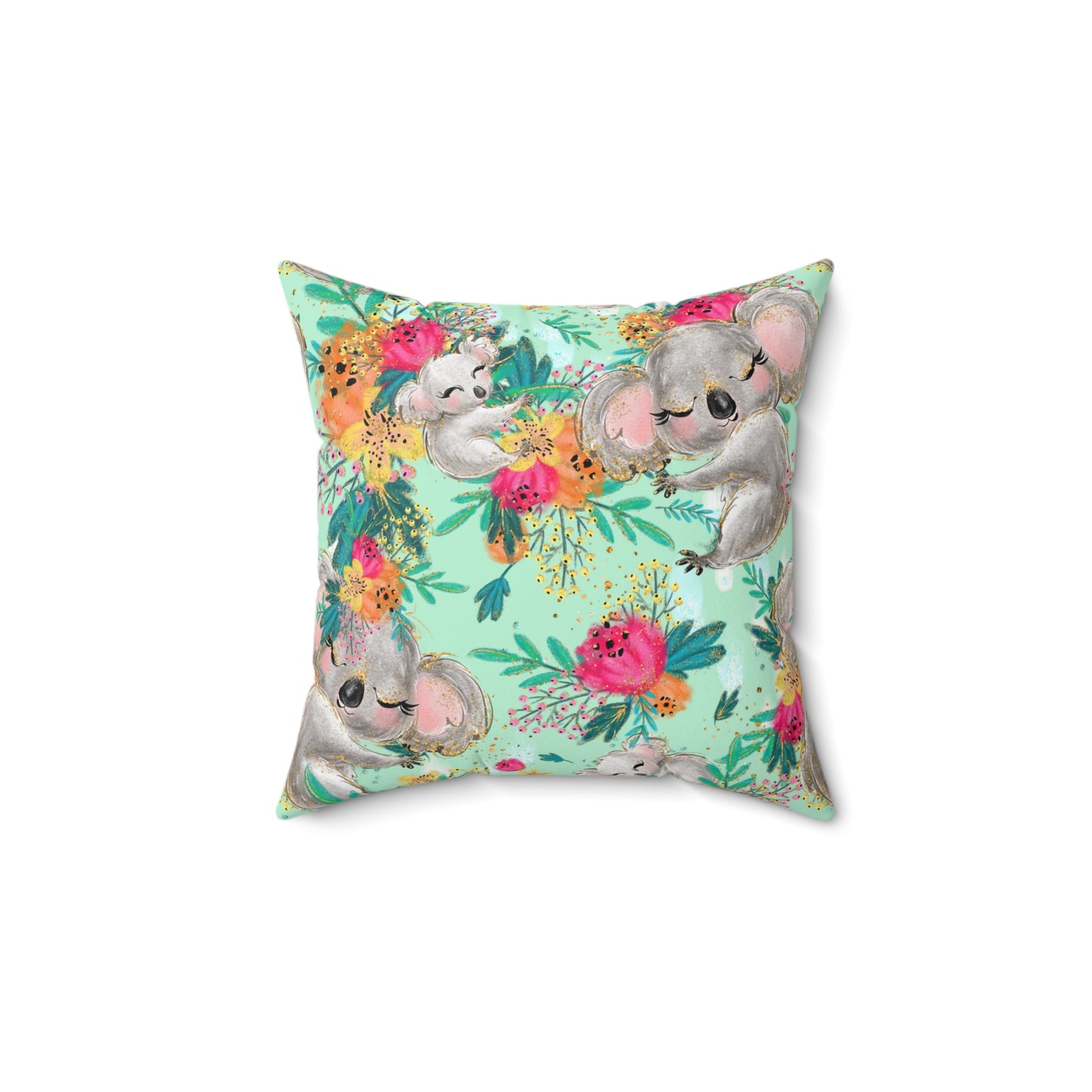 Spun Polyester Square Pillow, Australian Kangaroos