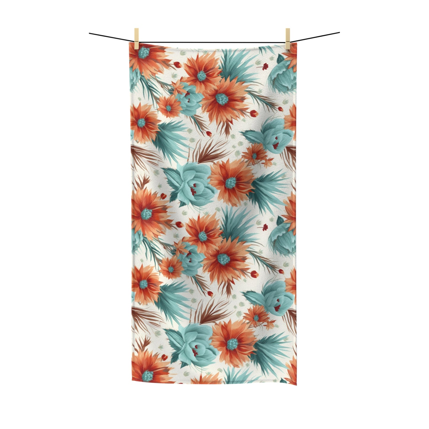 Beach Towel, Boho Flowers, Polycotton Towel