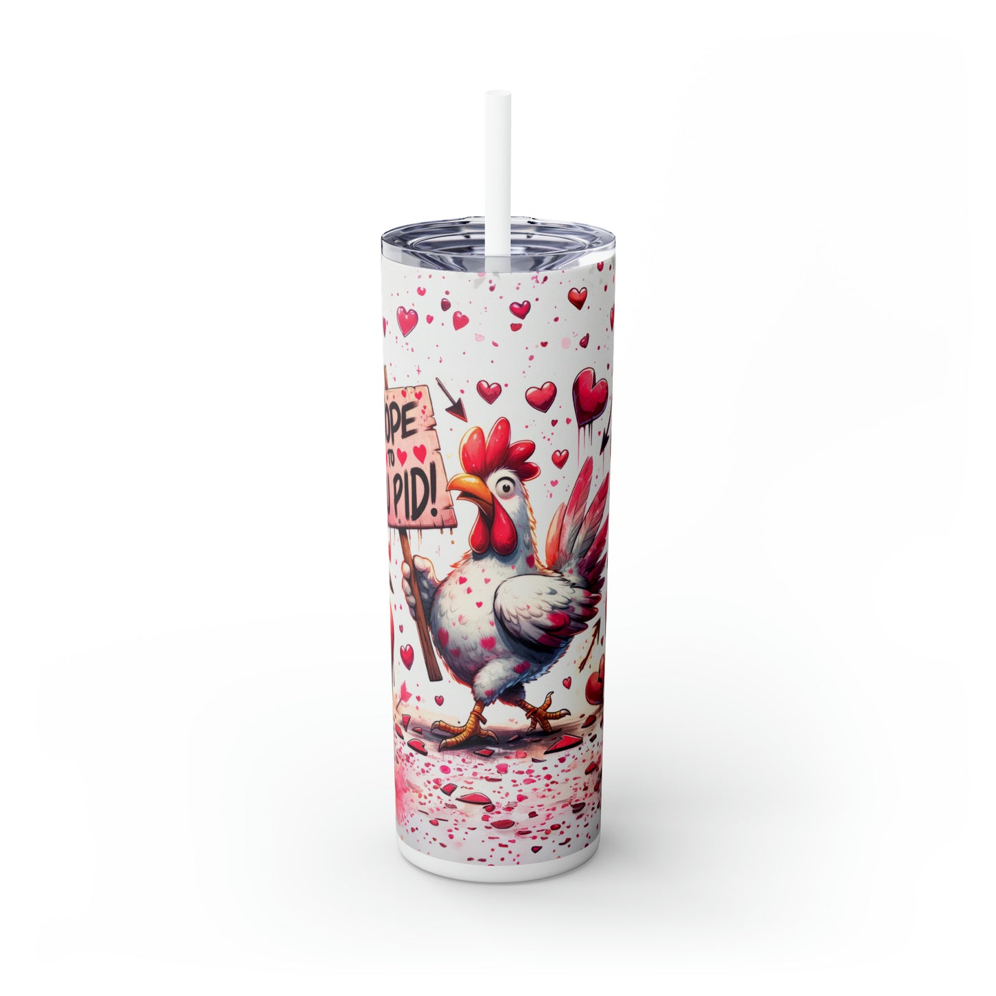 Skinny Tumbler with Straw, 20oz, Rooster