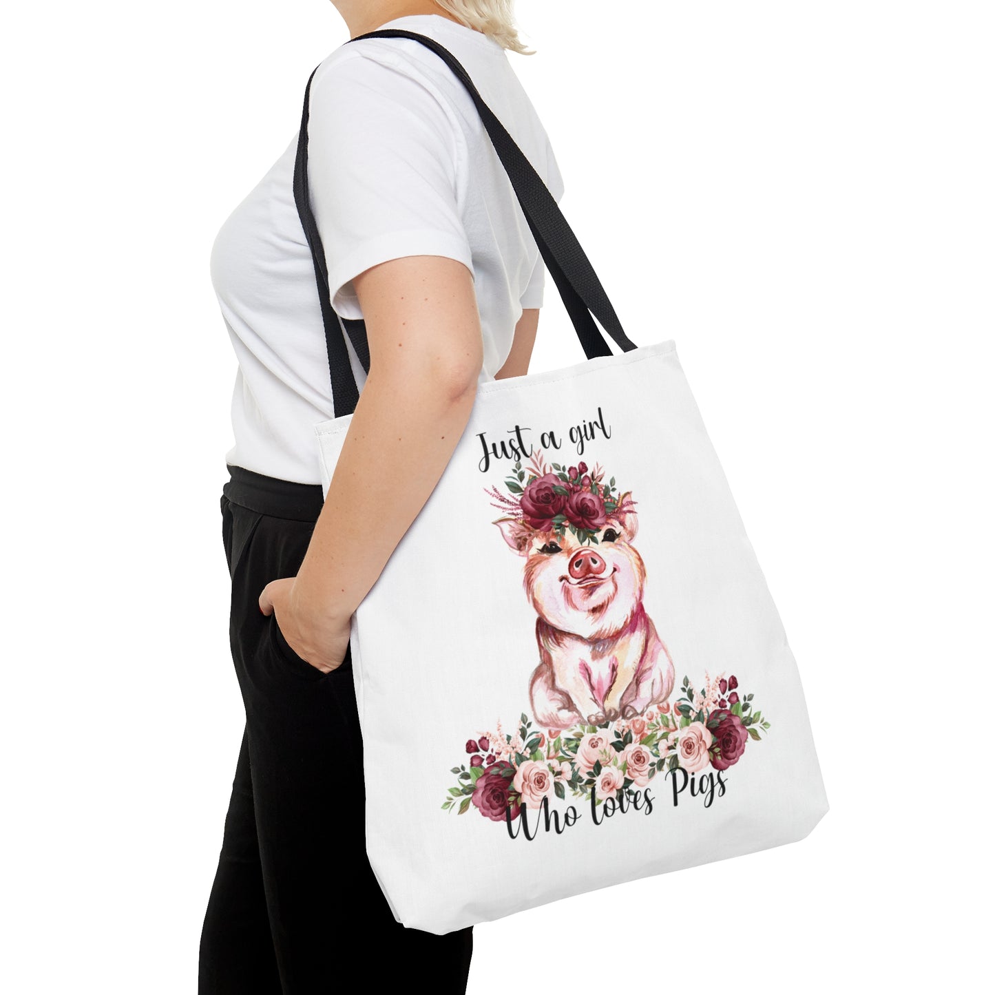 Tote Bag, Just a Girl Who Loves Pigs, Personalised/Non-Personalised Tote bag