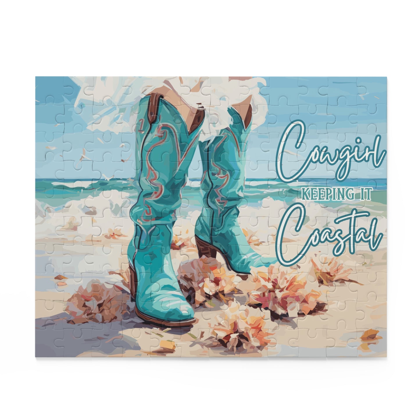 Personalised/Non-Personalised Puzzle, Cowgirl Keeping it Coastal (120, 252, 500-Piece)