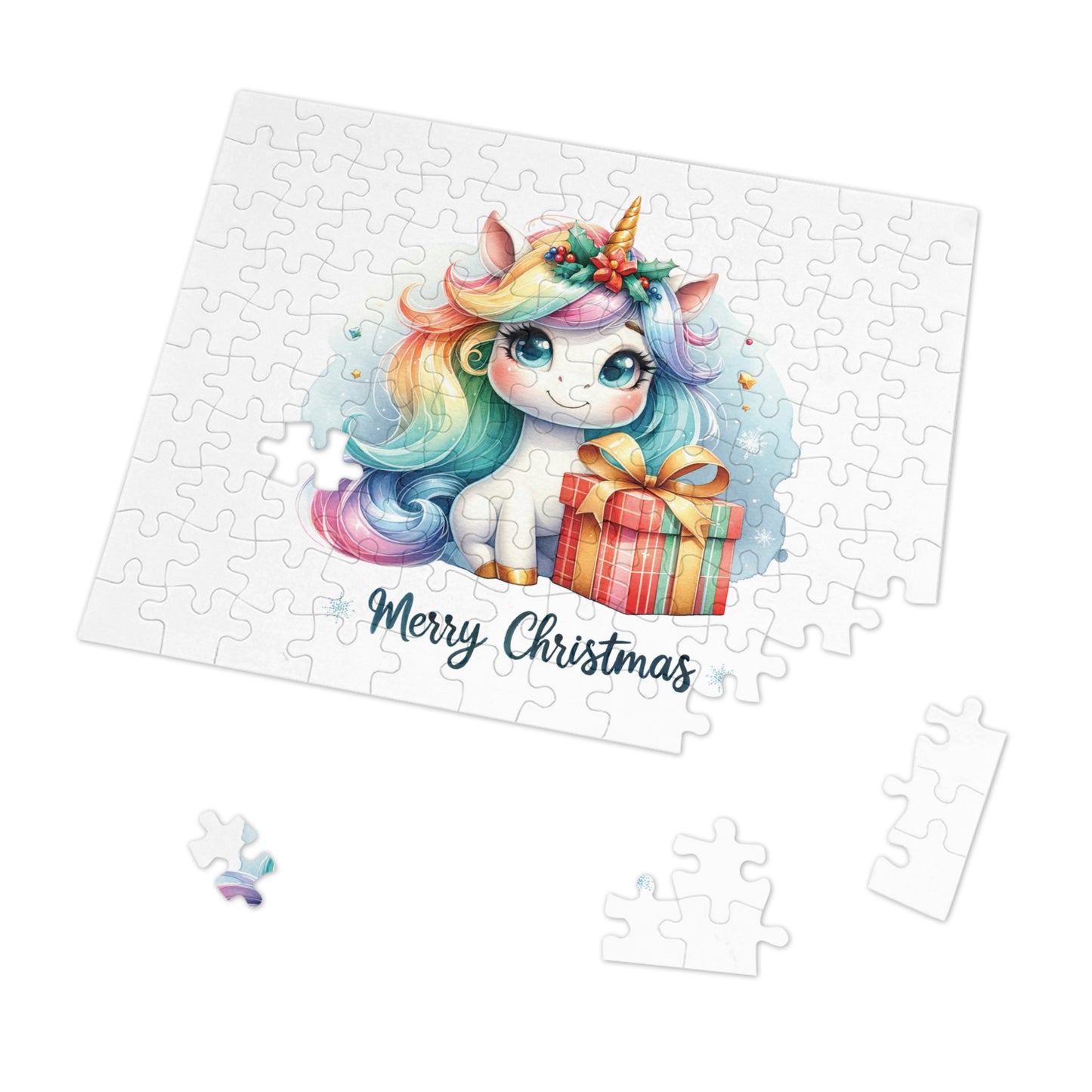 Jigsaw Puzzle, Christmas, Unicorn, Personalised/Non-Personalised (30, 110, 252, 500,1000-Piece)