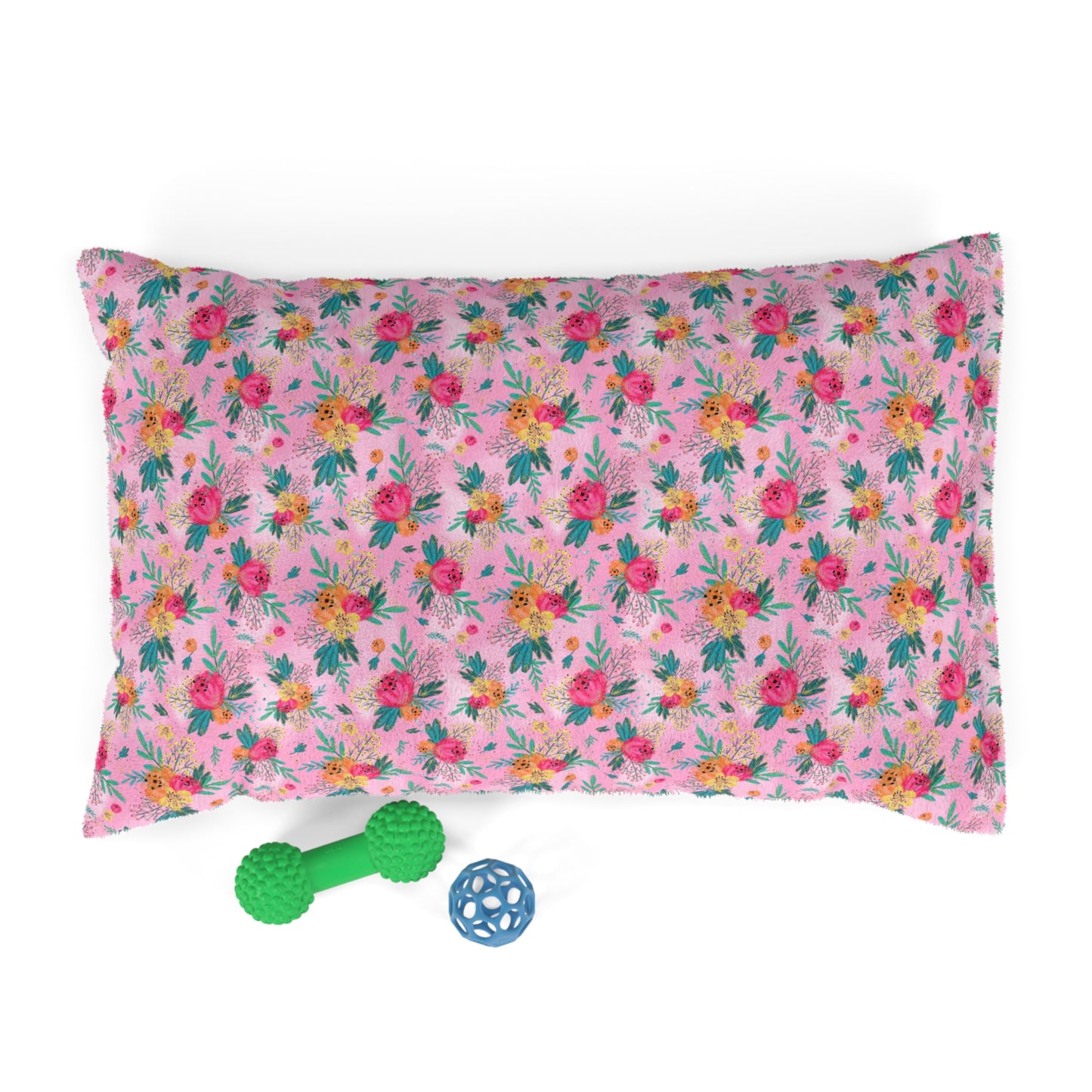 Luxury Pet Bed, feather soft fleece, Australian Floral Pink