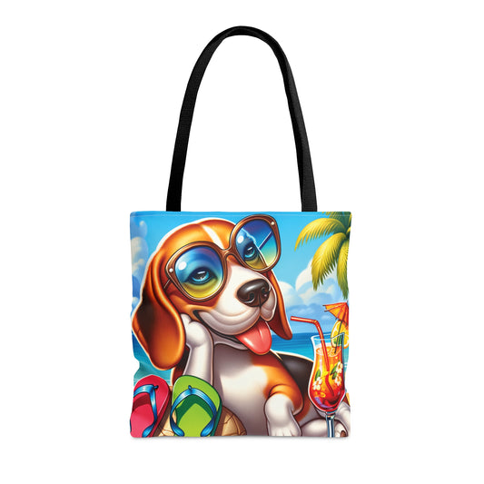 Tote Bag, Dog on Beach, Beagle, Tote bag, awd-1107