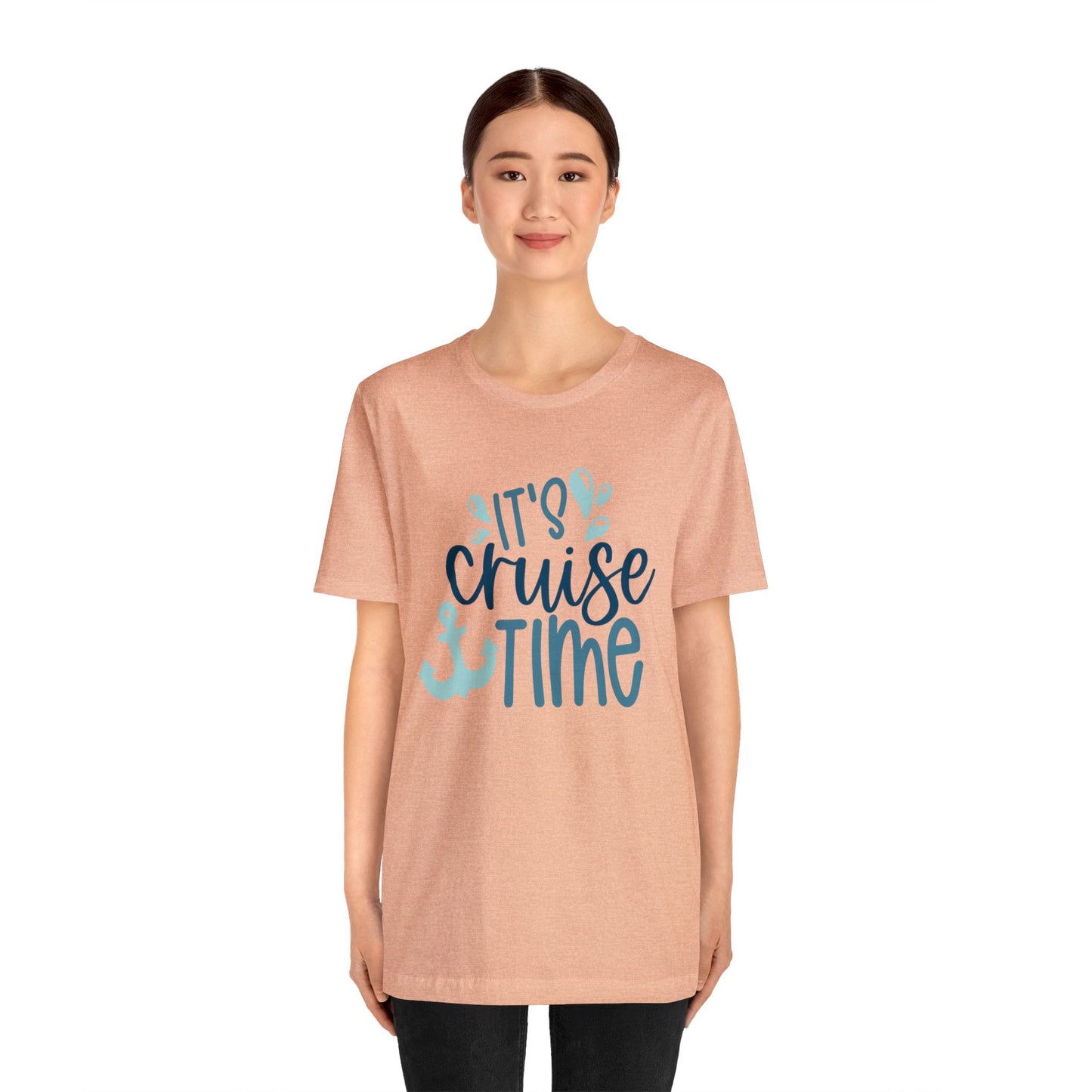 Unisex Adults Jersey Short Sleeve Tee, Cruise Tee, It's Cruise Time, 100% Cotton, Light Fabric 142 g/m²