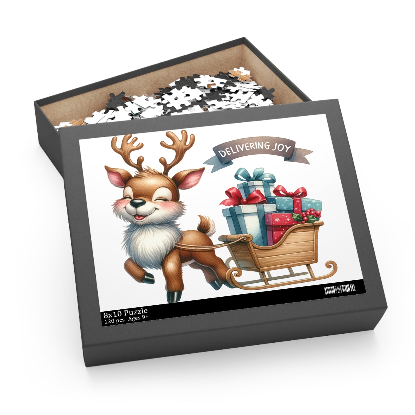 Personalised/Non-Personalised Puzzle, Christmas Reindeer (120, 252, 500-Piece)