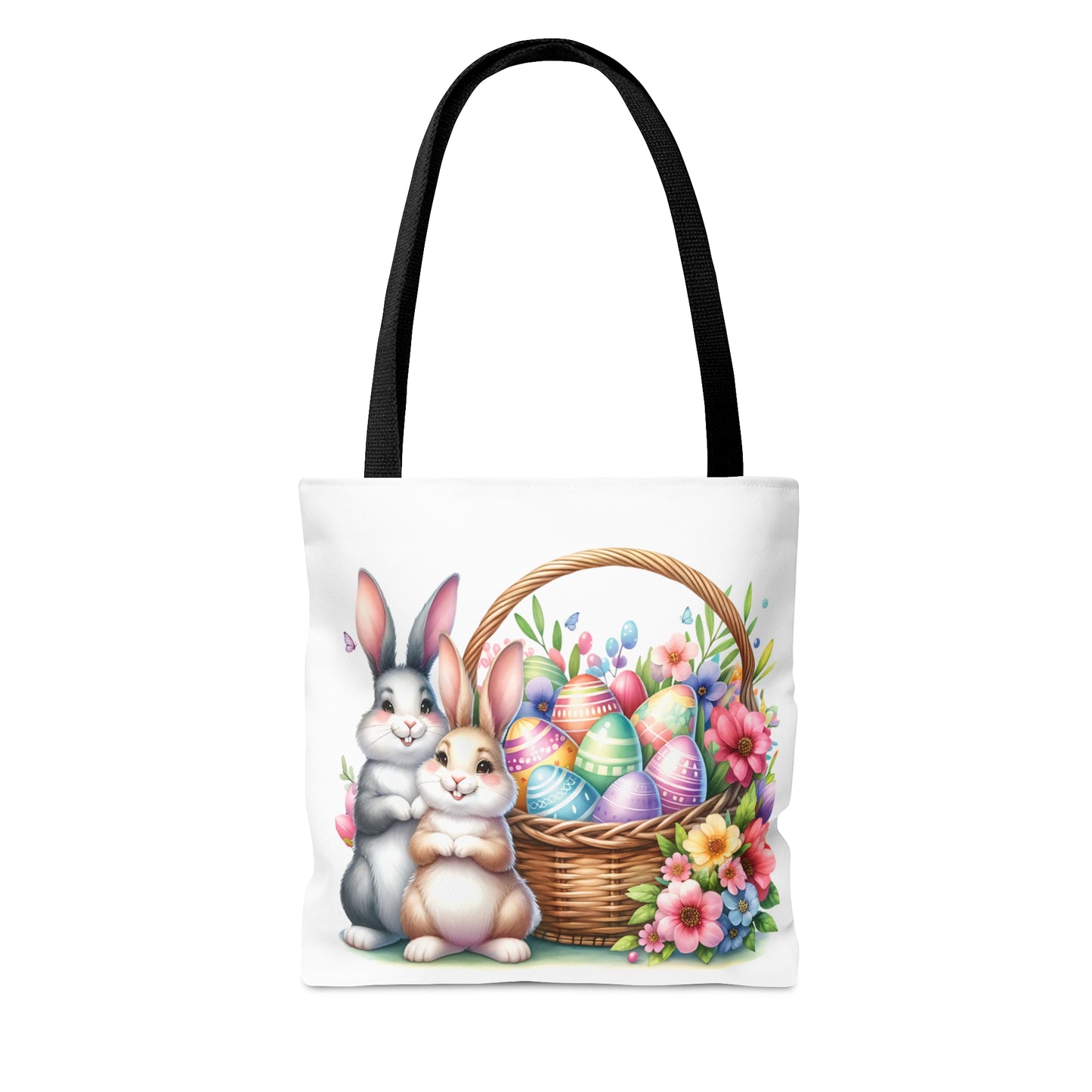 Tote Bag, Easter Rabbits with Basket, Tote bag